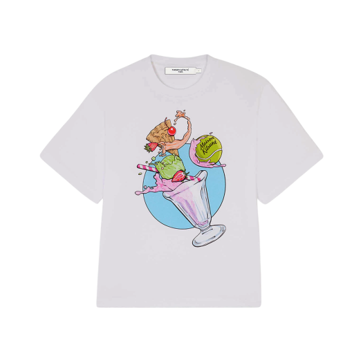 (W) 메종 키츠네 아이스크림 스플래쉬 컴포트 티셔츠 화이트