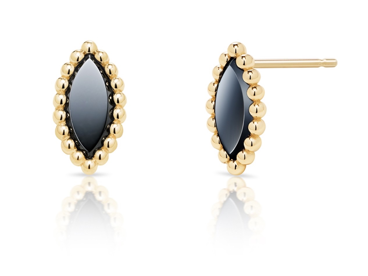 Miko Vasty Marquise Onyx Ring Yellow Gold, Miko Vasty Marquise Onyx Earring Yellow Gold 착용 스타일 - 2