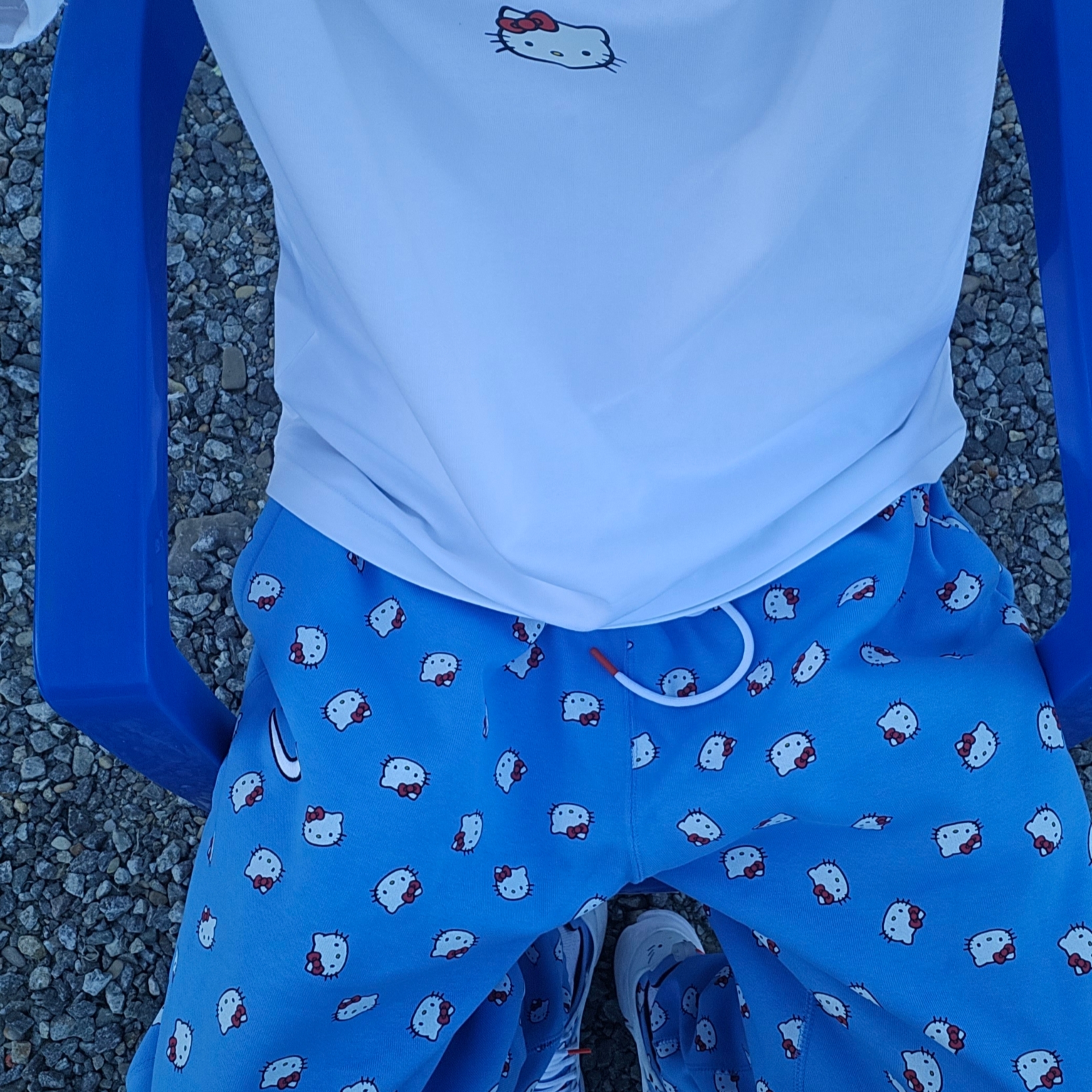 Nike x Hello Kitty NRG Fleece Pants Blue - Asia 착용 스타일