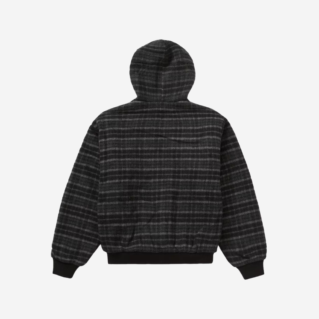 Supreme Plaid Wool Hooded Work Jacket Black - 23FW 상세 이미지 3