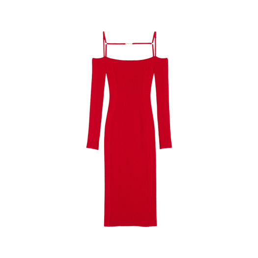 (W) 자크뮈스 라 로브 시에라 롱슬리브 란제리 드레스 레드