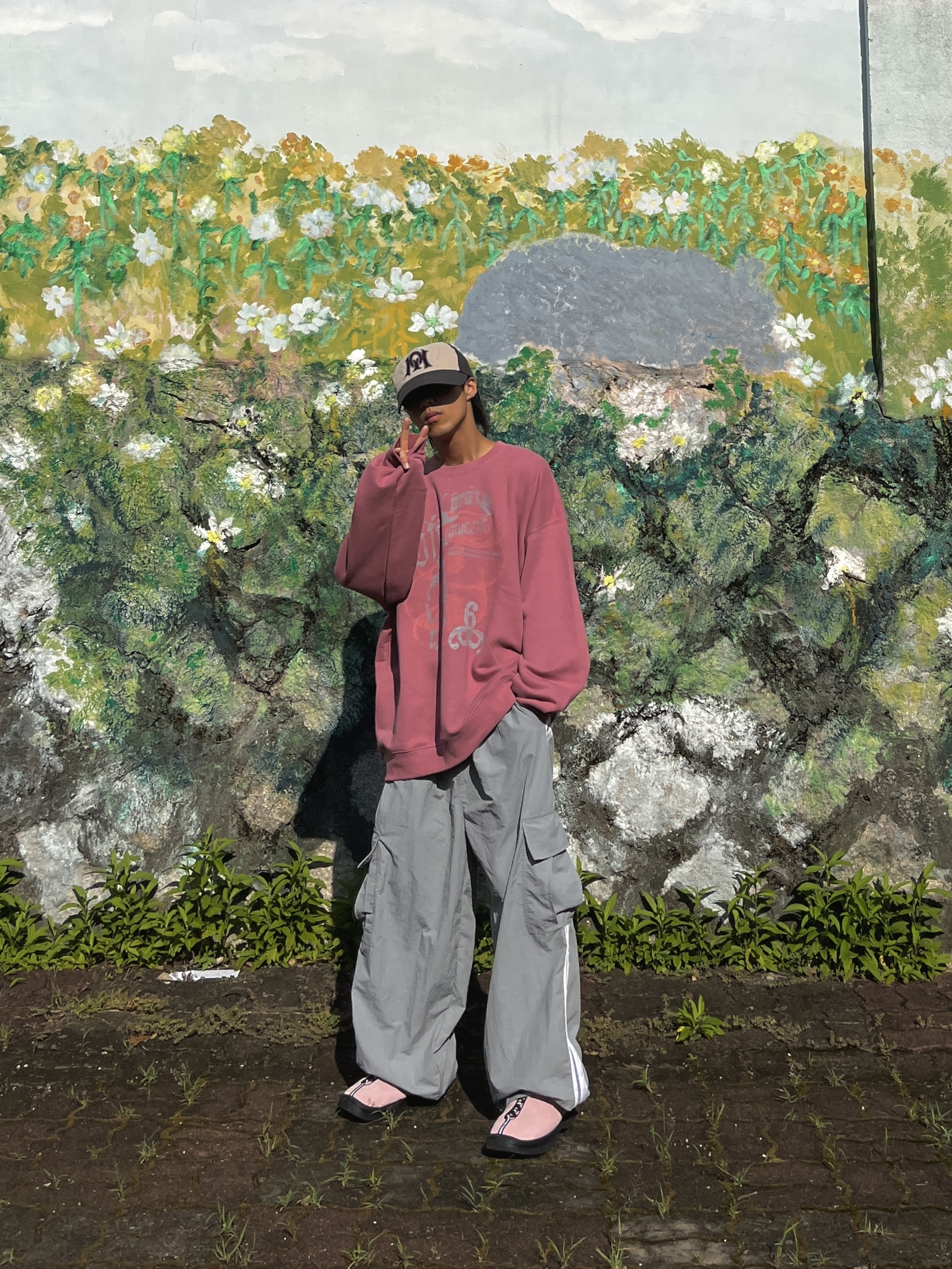 Matin Kim MS129 Sneakers Pink 착용 스타일 - 1