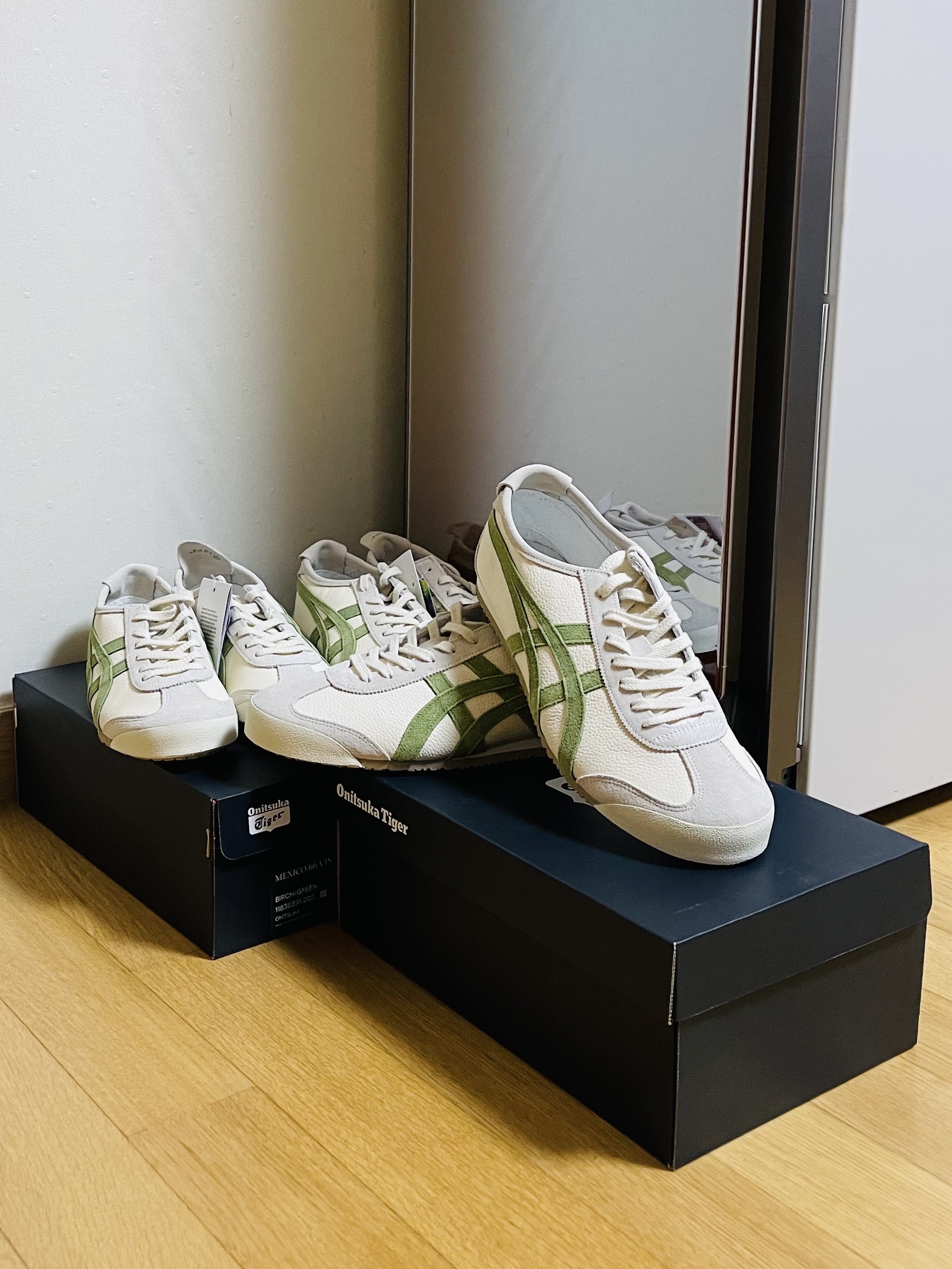 Onitsuka Tiger Mexico 66 Vintage Birch Cactus Green 착용 스타일