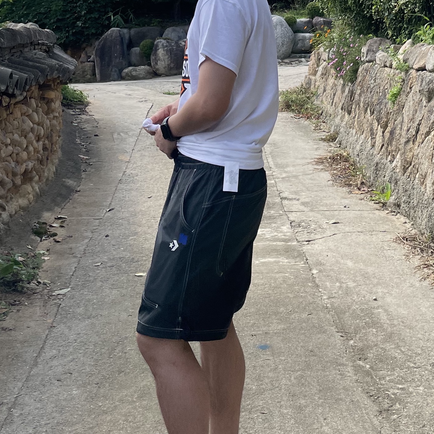 Converse x Ader Error Shapes Shorts Black 착용 스타일