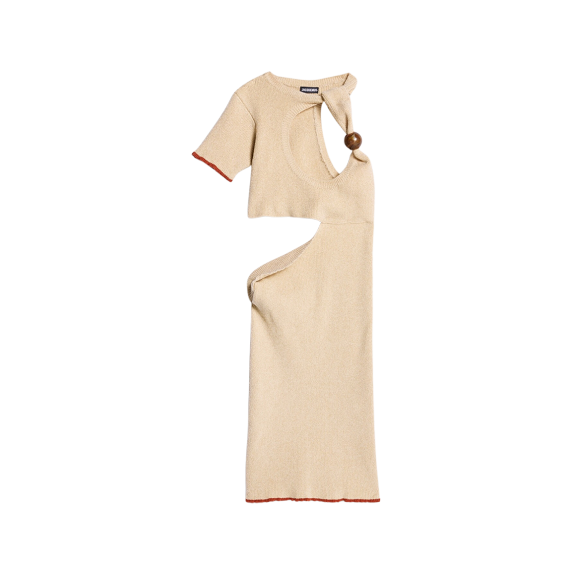 (W) Jacquemus La Robe Brilho Asymmetric Bead Dress Ivory 상세 이미지 1