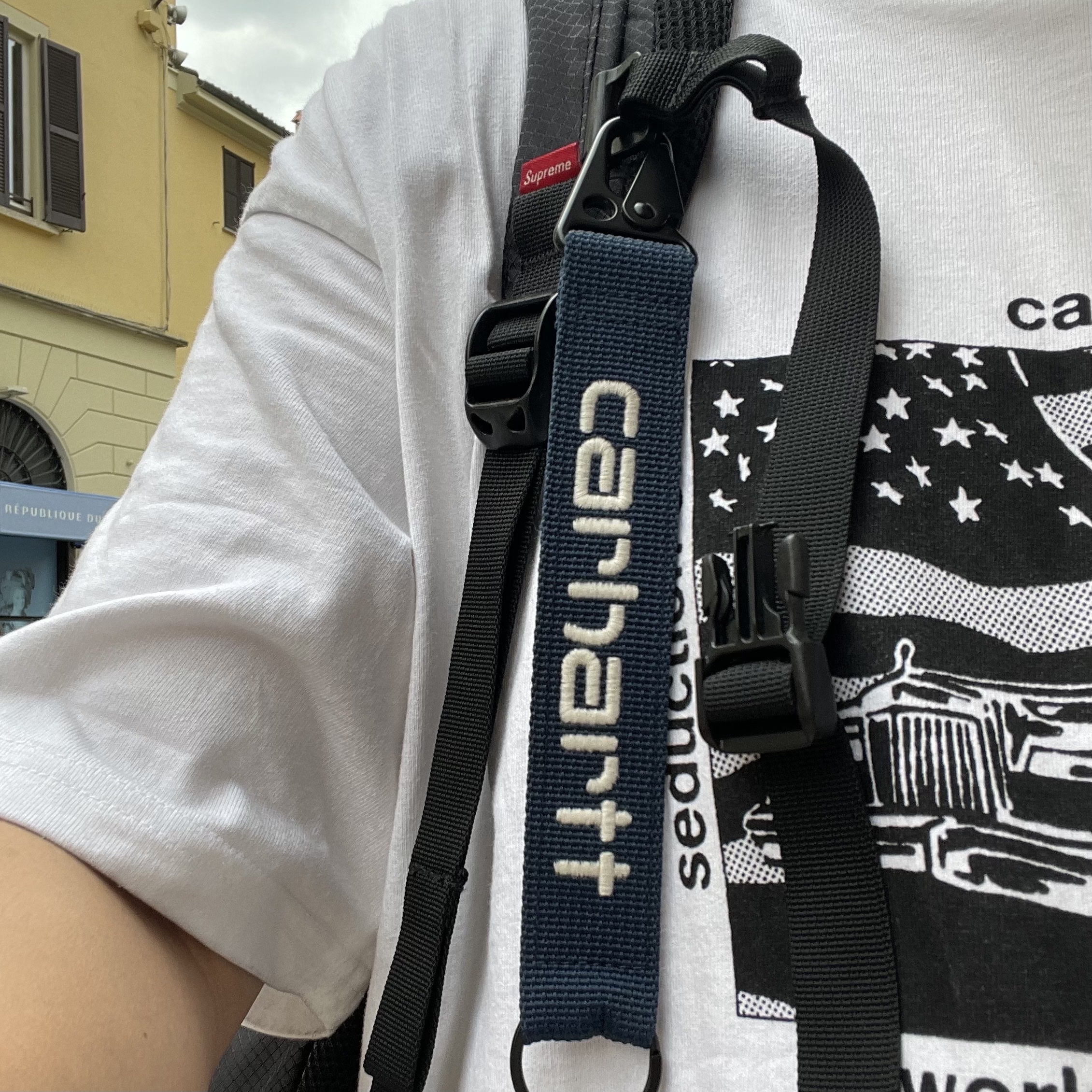 Supreme Backpack Black - 22SS 착용 스타일