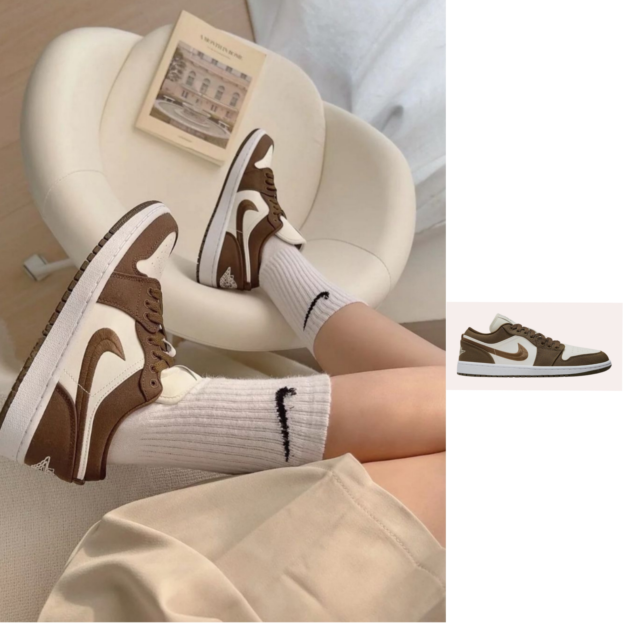 (W) Jordan 1 Low SE Light Olive 착용 스타일