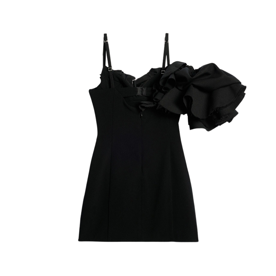 (W) Jacquemus La Robe Duna Ruffled Mini Dress Black 상세 이미지 2