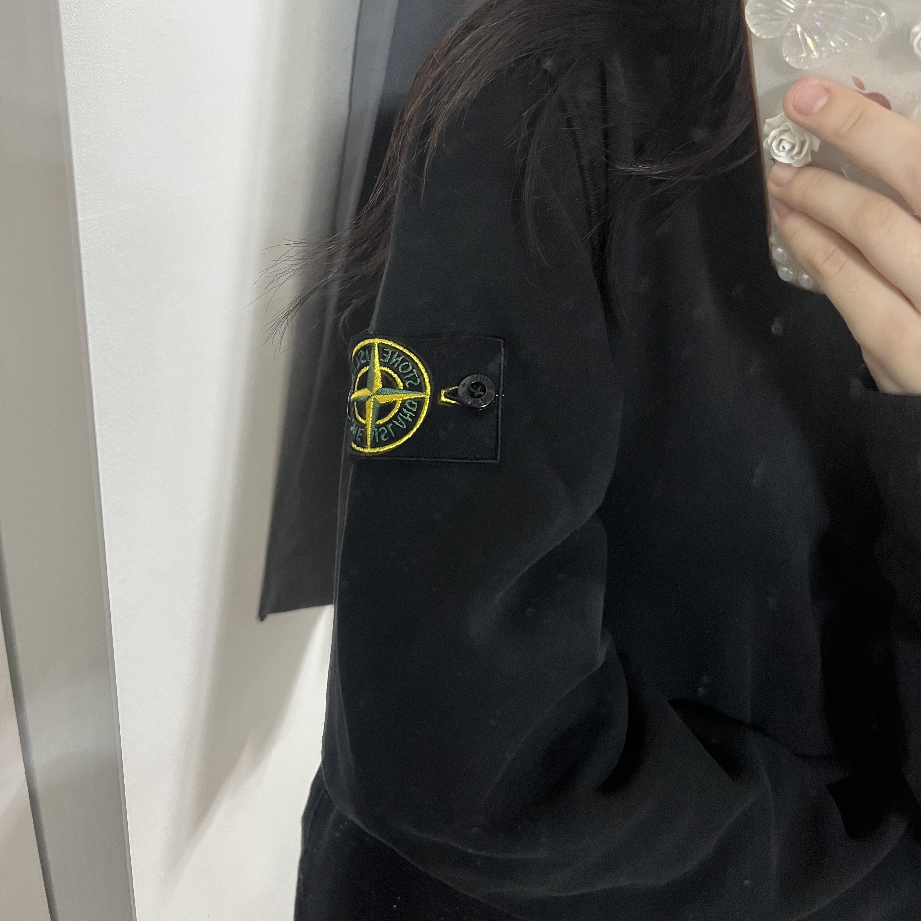Stone Island 63020 Crewneck Sweatshirt Black - 21FW 착용 스타일