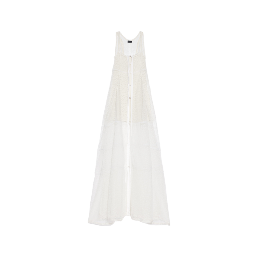 (W) 자크뮈스 라 로브 덴텔 롱 리본 네글리제 드레스 화이트