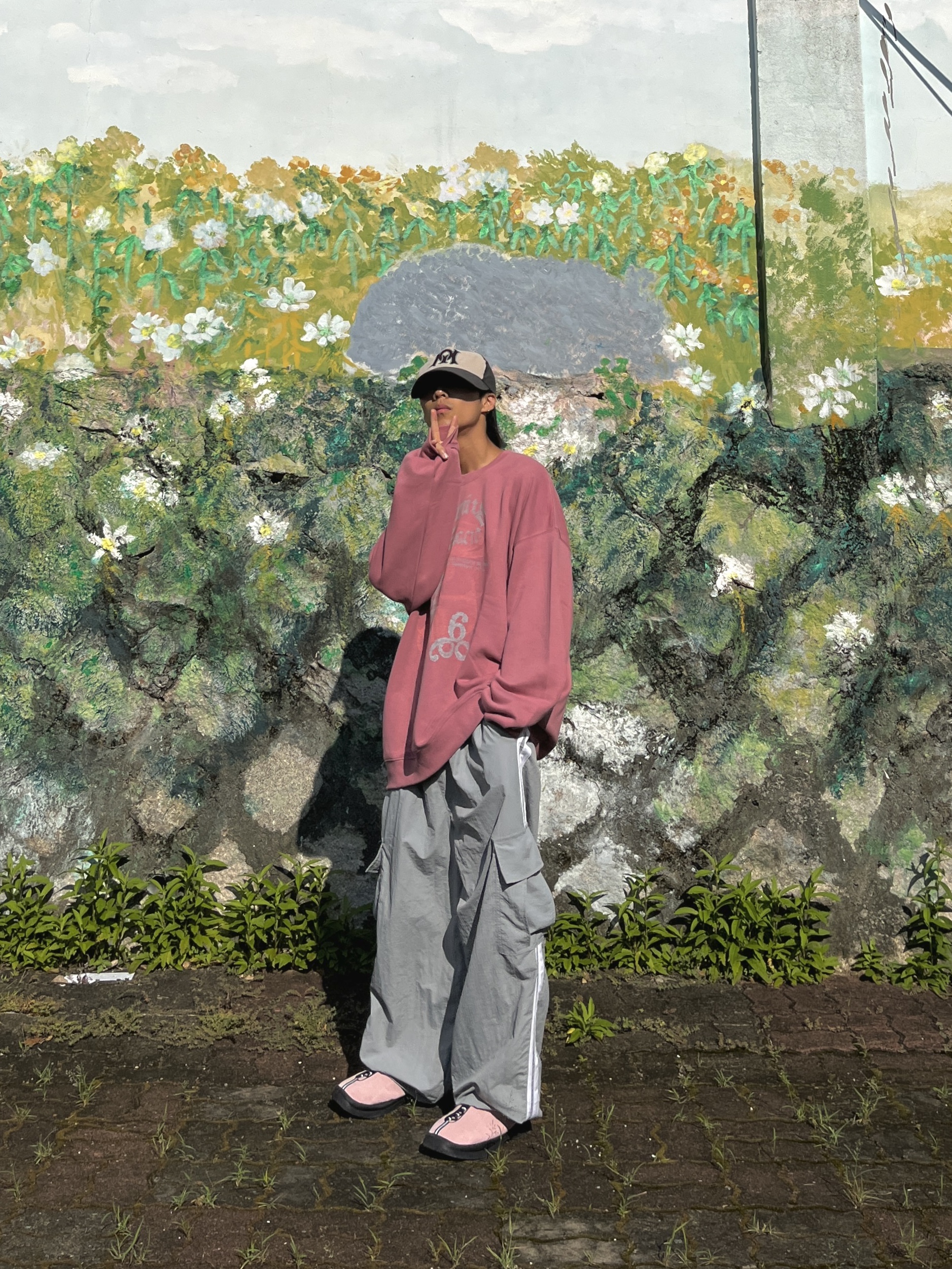 Matin Kim MS129 Sneakers Pink 착용 스타일 - 2