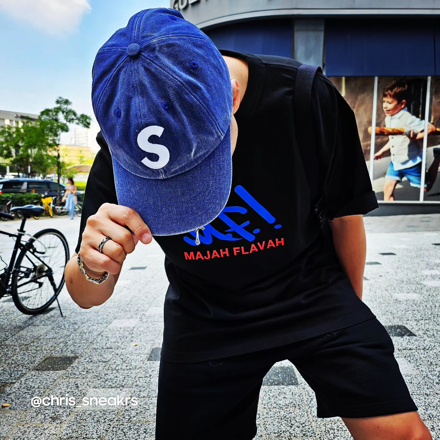 Supreme Pigment Canvas S Logo 6-Panel Navy - 23SS, [KREAM 단독] Won Chaser New Money Shorts Black 착용 스타일 - 1