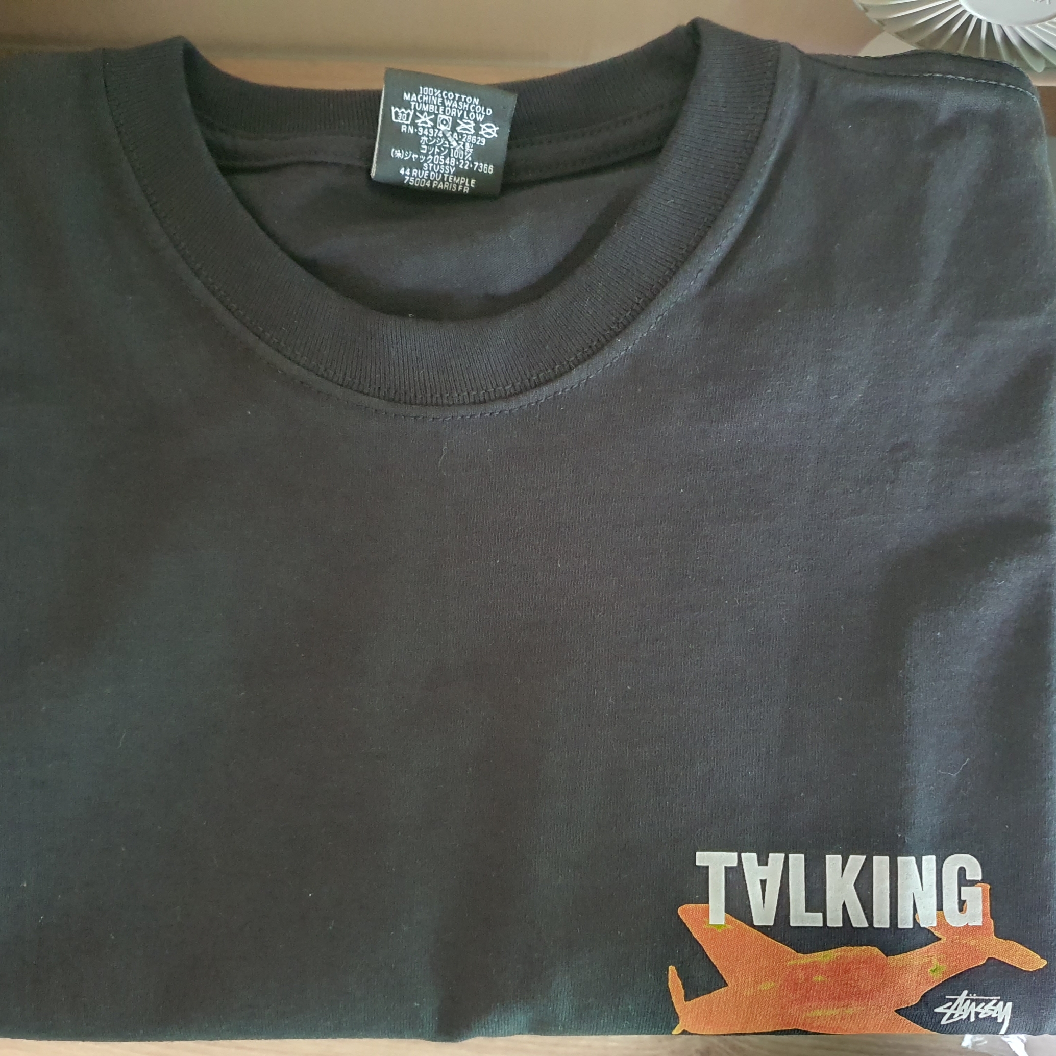Stussy x Talking Heads Stop Remain in Light T-Shirt Black 착용 스타일