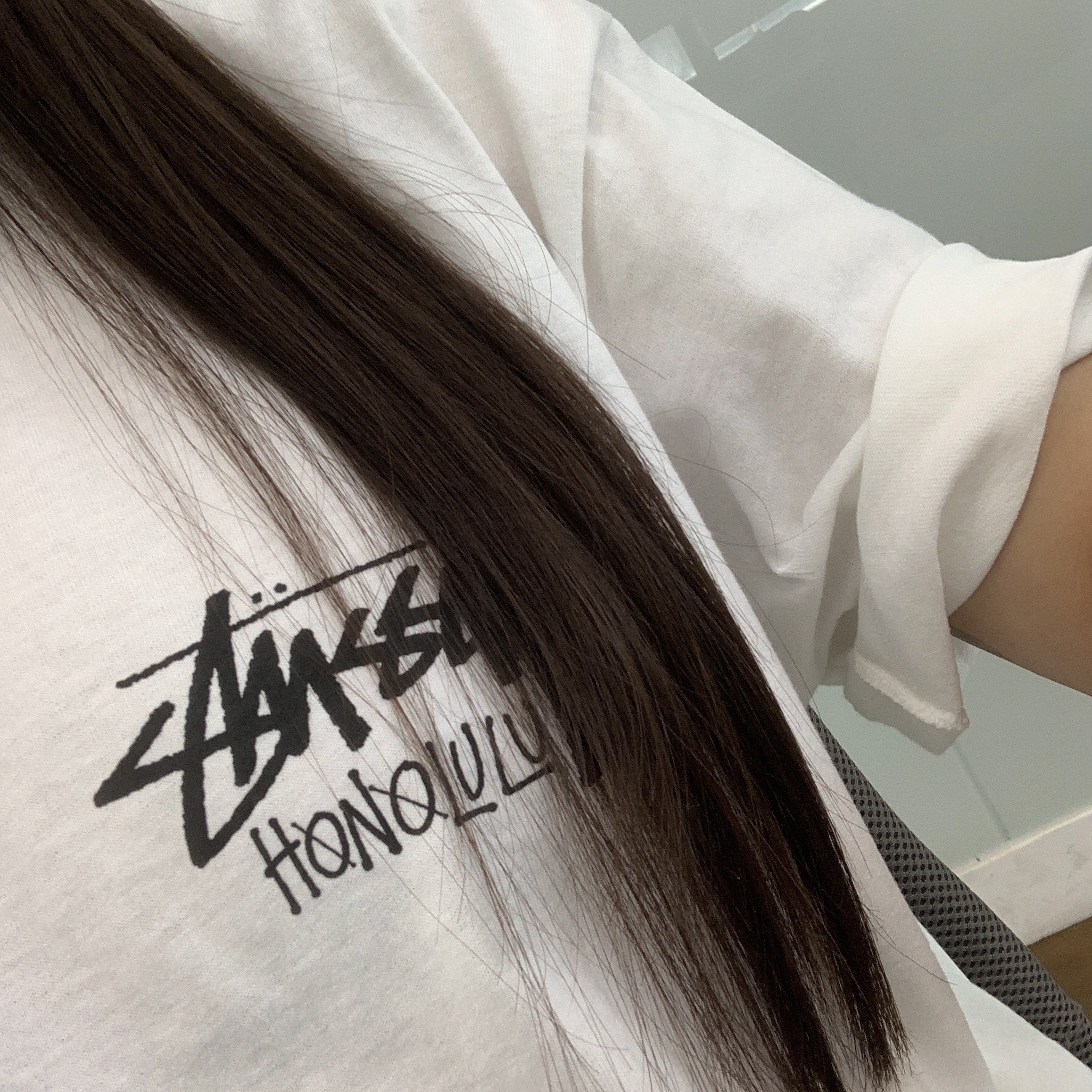 Stussy Stock Honolulu T-Shirt White 착용 스타일