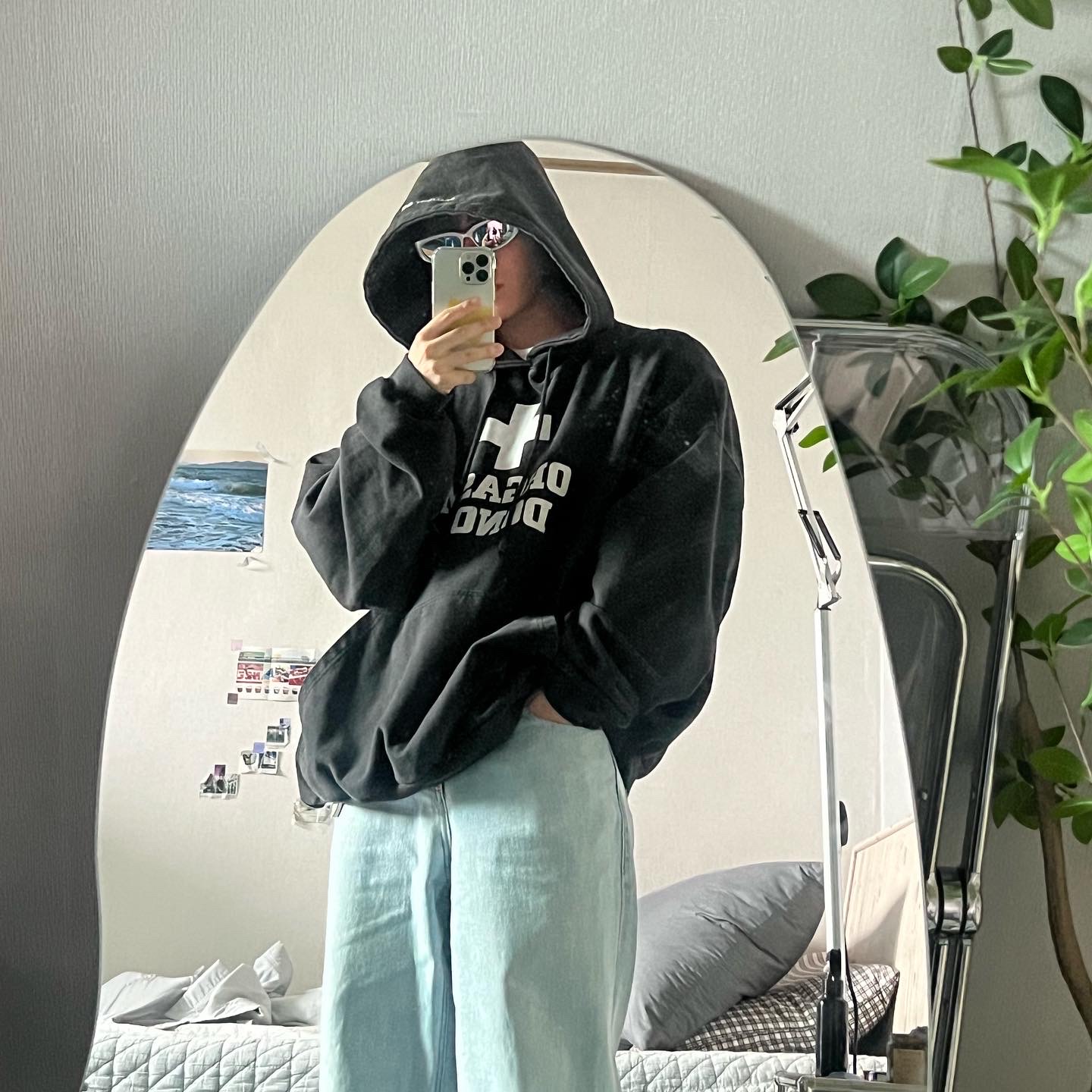 Project G/R Orgasm Donor Hoodie Washed Black 착용 스타일