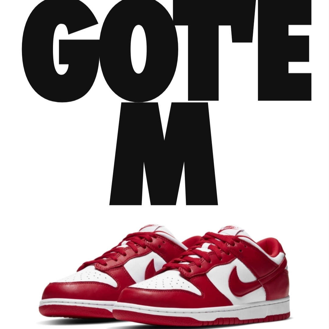 Nike Dunk Low SP White and University Red 2023 착용 스타일