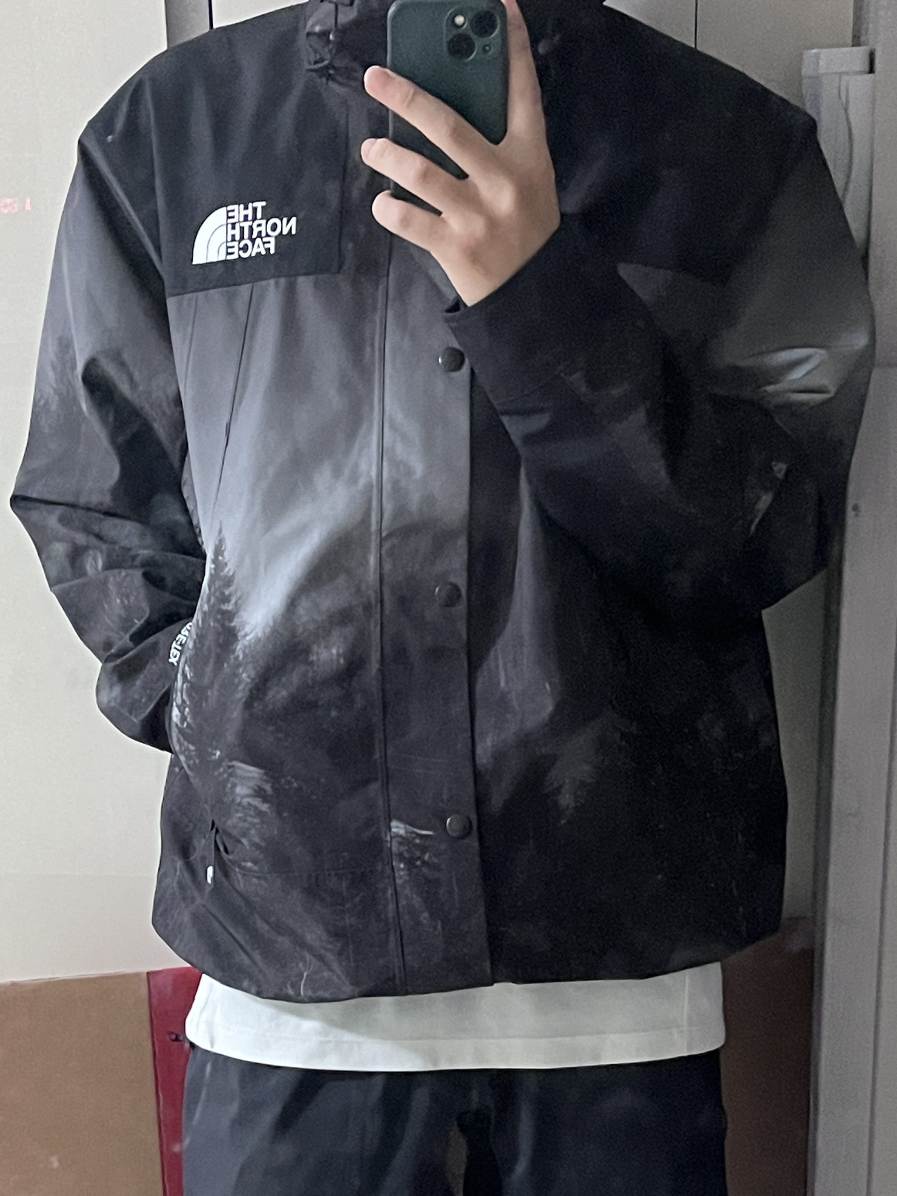 The North Face Eco Gore-Tex Mountain Vista Jacket Dark Gray 착용 스타일 - 1