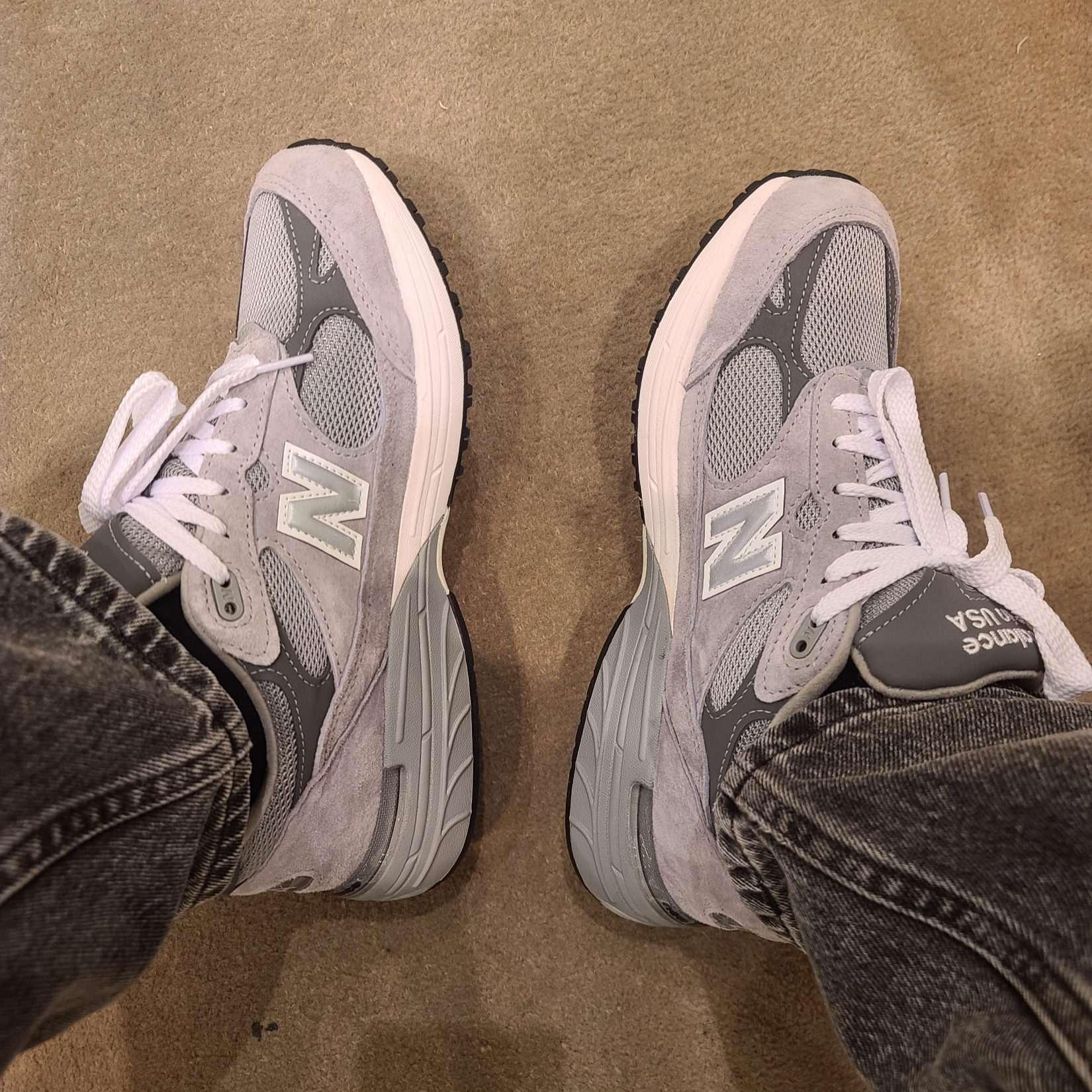 New Balance 993 Made in USA Grey - D Standard 착용 스타일 - 2