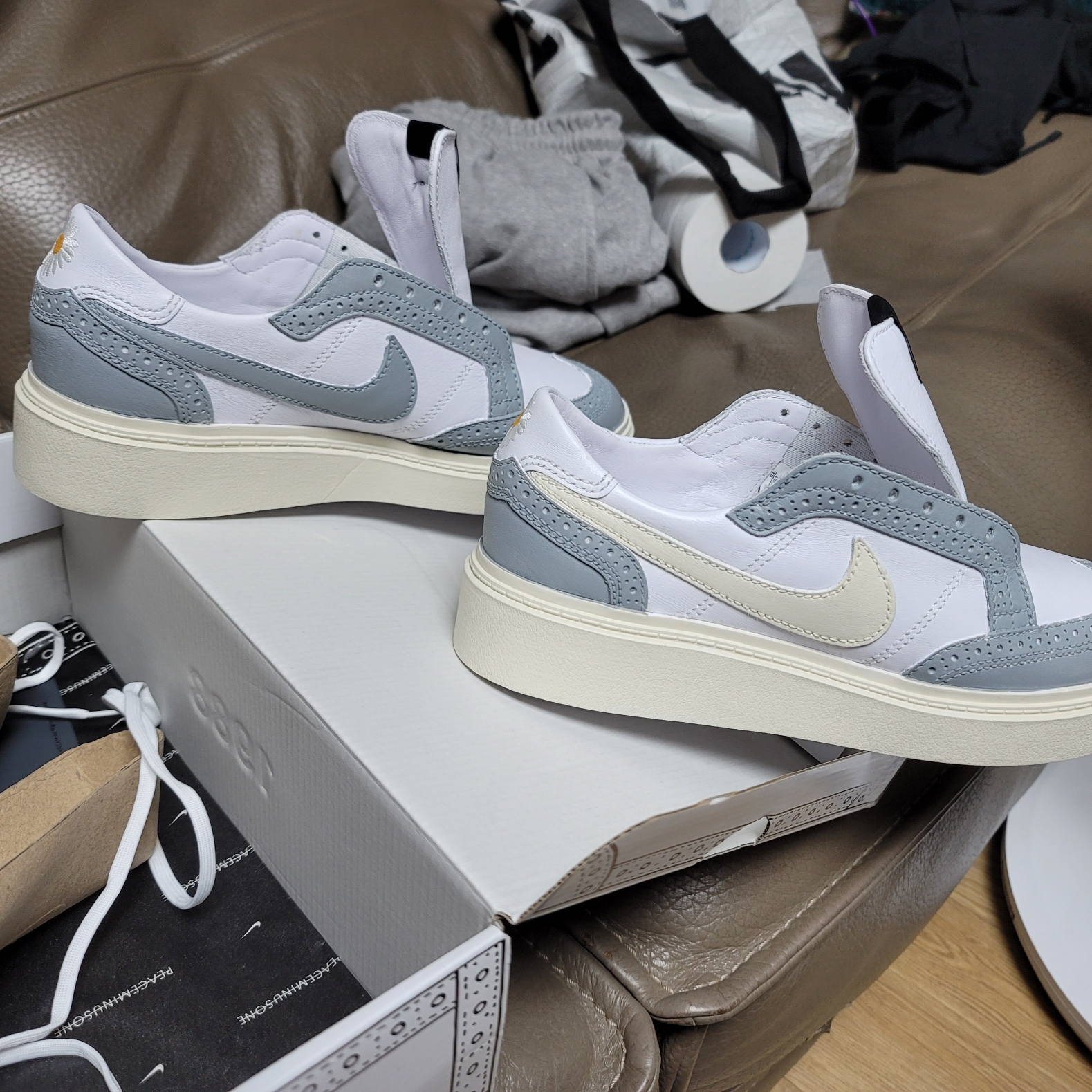 Nike x Peaceminusone Kwondo1 White 착용 스타일 - 2