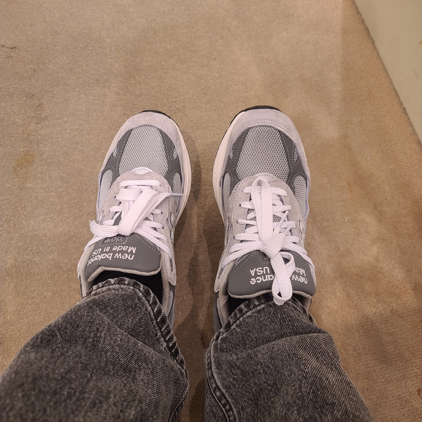 New Balance 993 Made in USA Grey - D Standard 착용 스타일 - 3