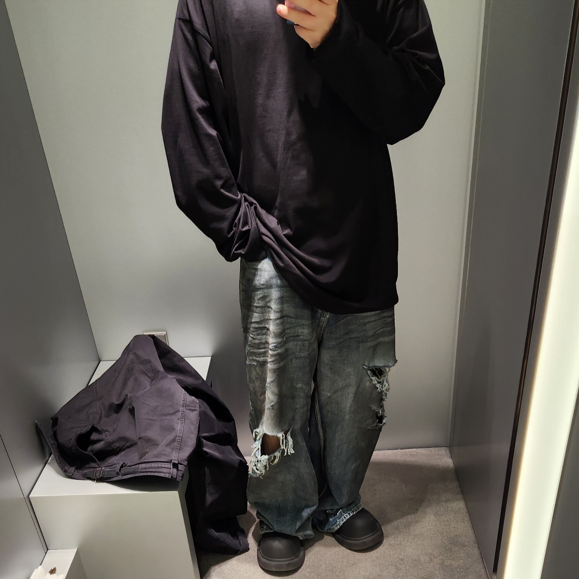 Balenciaga Steroid Derby Black 착용 스타일