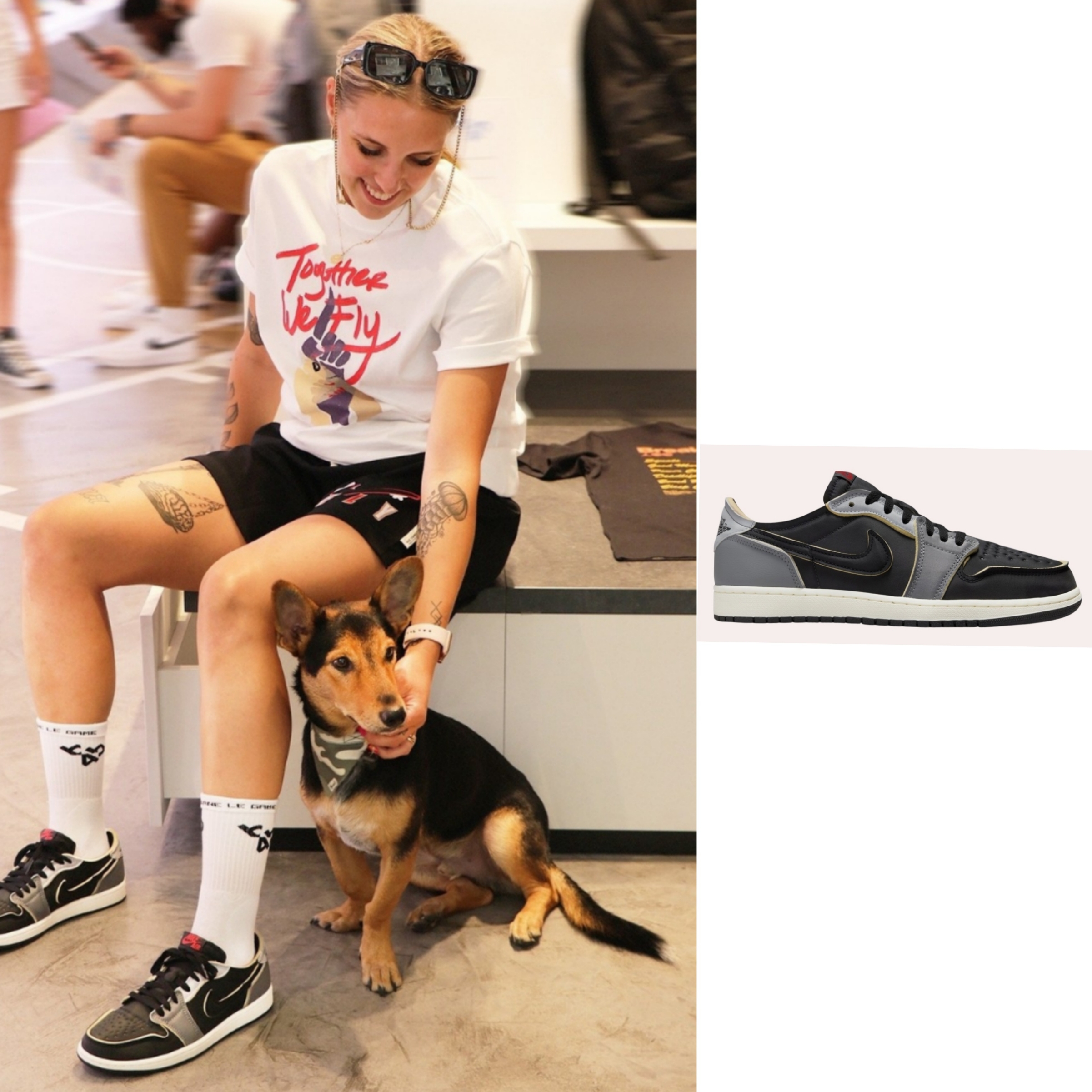 Jordan 1 Retro Low OG EX Black and Smoke Grey 착용 스타일 - 1
