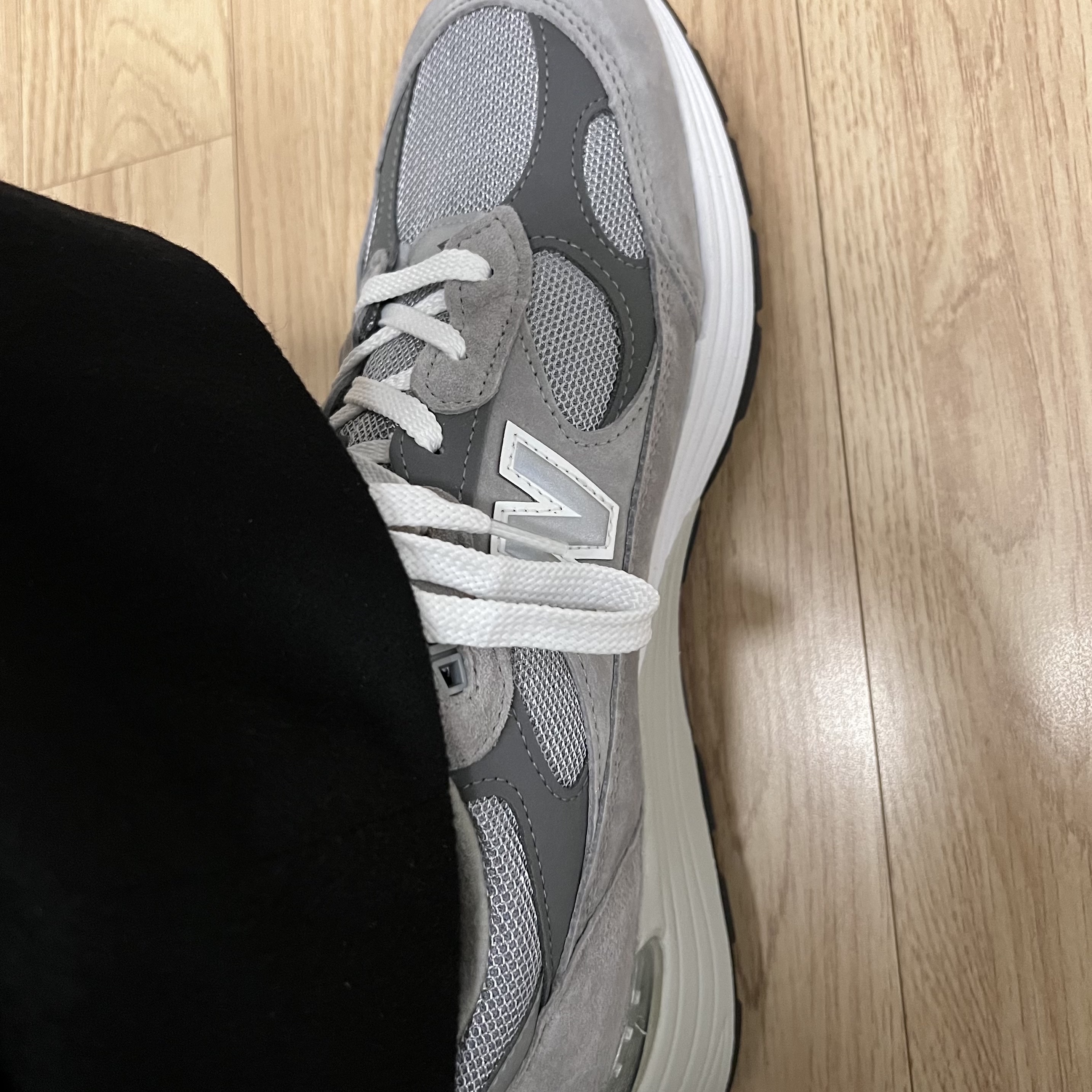 New Balance 992 Made in USA Grey - D Standard 착용 스타일 - 3