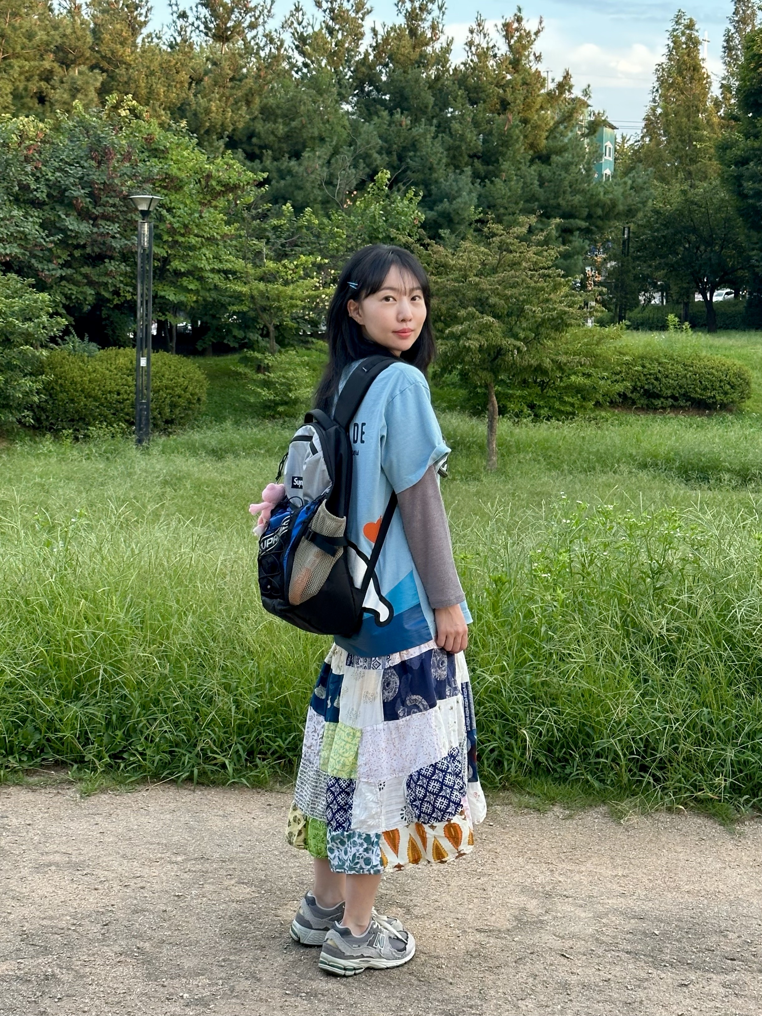 Human Made Graphic T-Shirt Blue, Supreme Backpack Blue - 23FW 착용 스타일