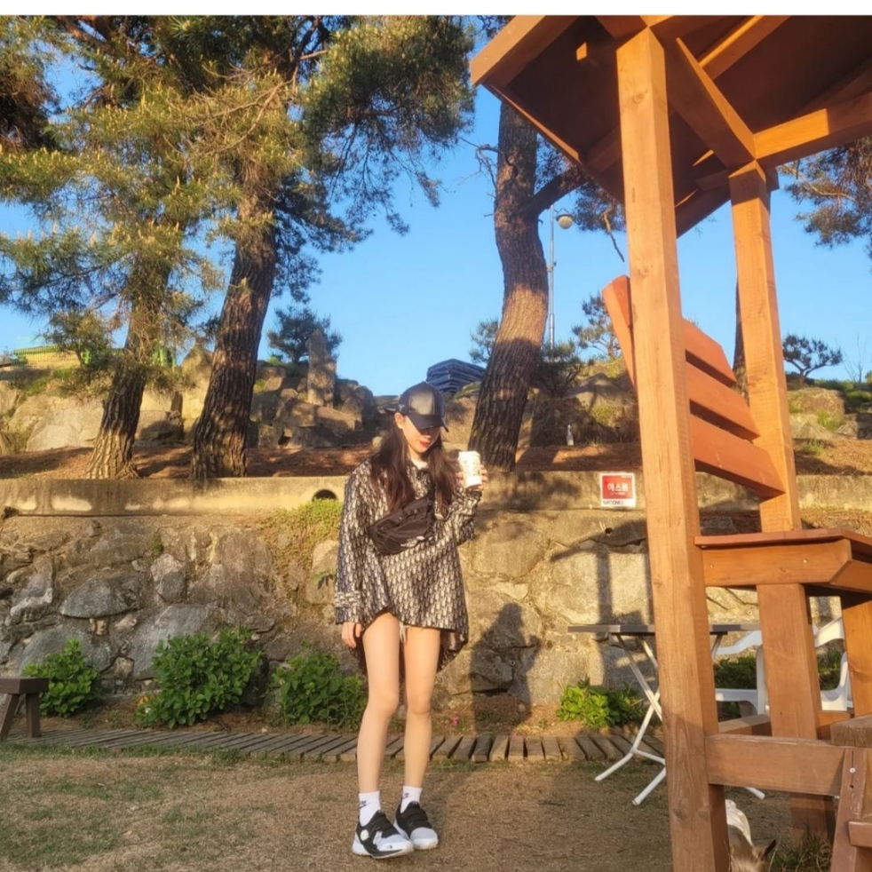 (W) Dior D-Way Windbreaker Technical Taffeta Jacquard with Toile de Jouy Motif White Navy Blue 착용 스타일