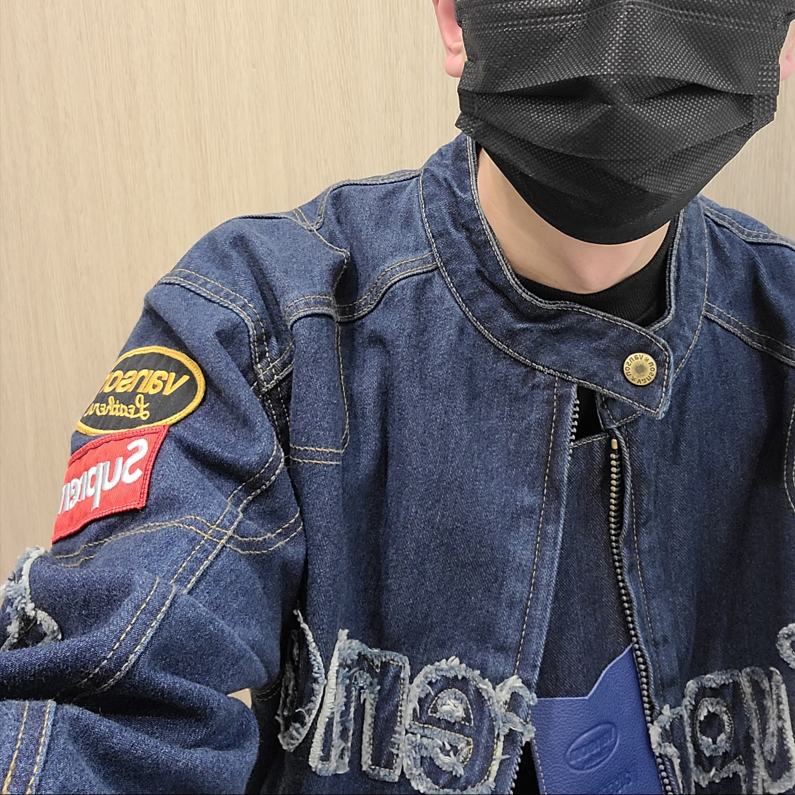 Supreme x Vanson Leathers Cordura Denim Jacket Blue - 22FW 착용 스타일