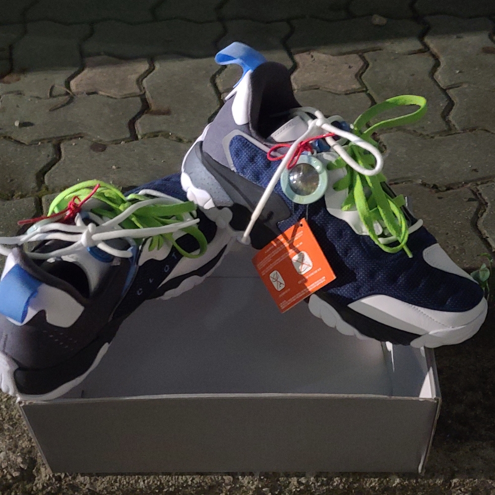 Jordan Delta 2 x Clot SP White University Blue 착용 스타일 - 2