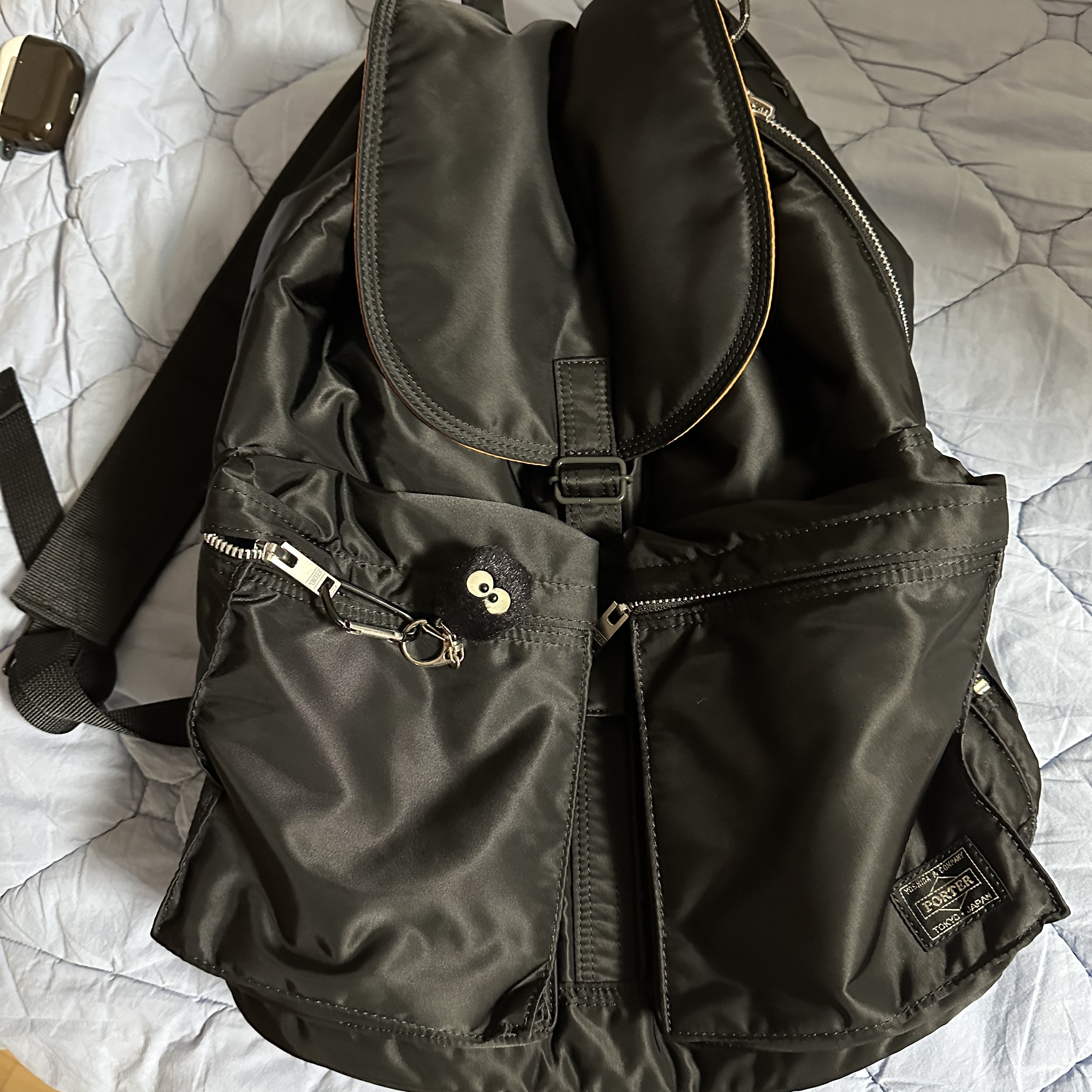 Porter Tanker Backpack Black 착용 스타일
