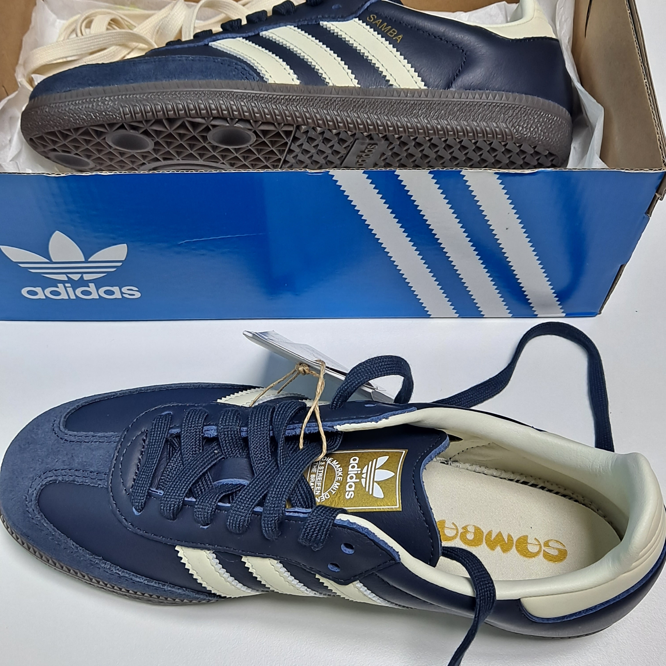 Adidas Samba OG Night Navy Cream White 착용 스타일
