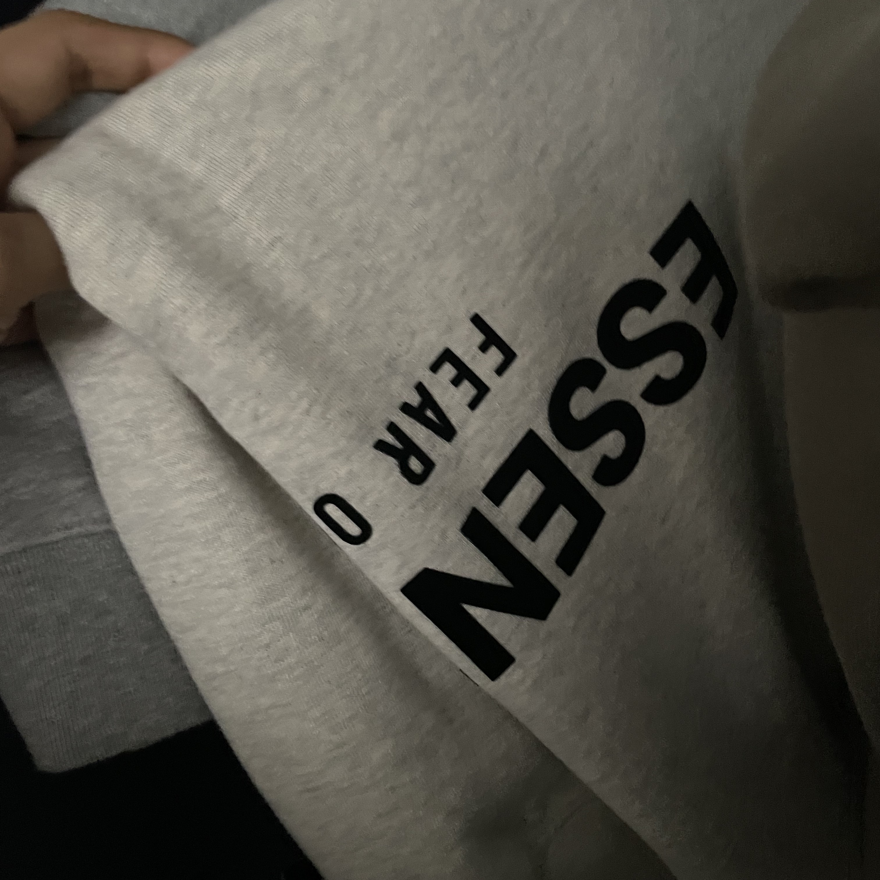 Essentials The Core Collection Hoodie Light Oatmeal 착용 스타일