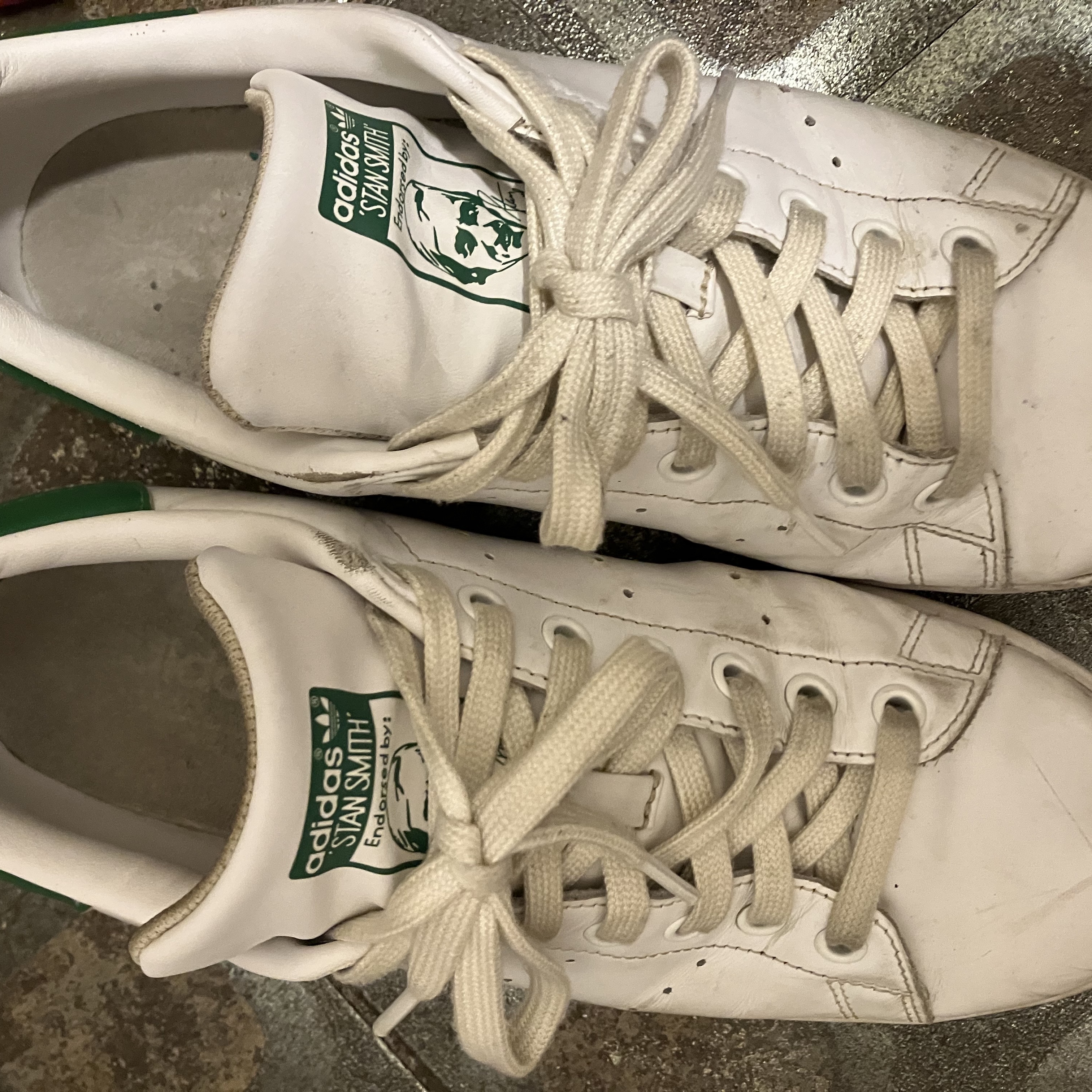 Adidas Stan Smith 80s Cloud White Green 착용 스타일