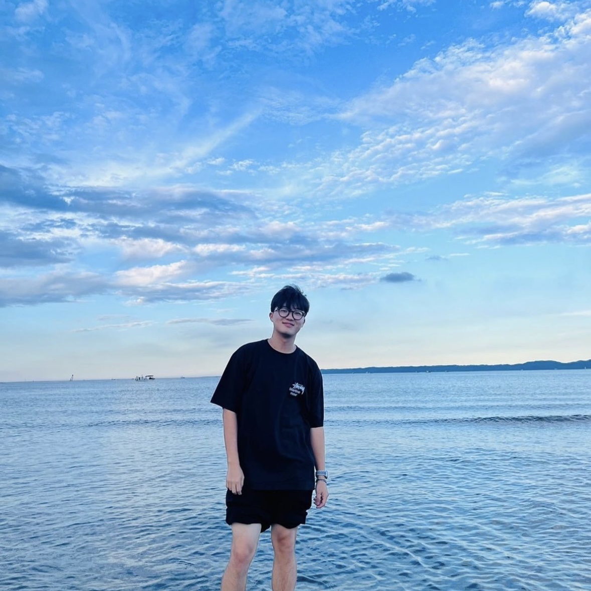 Stussy x Martine Rose Collage Pigment Dyed T-Shirt Black 착용 스타일