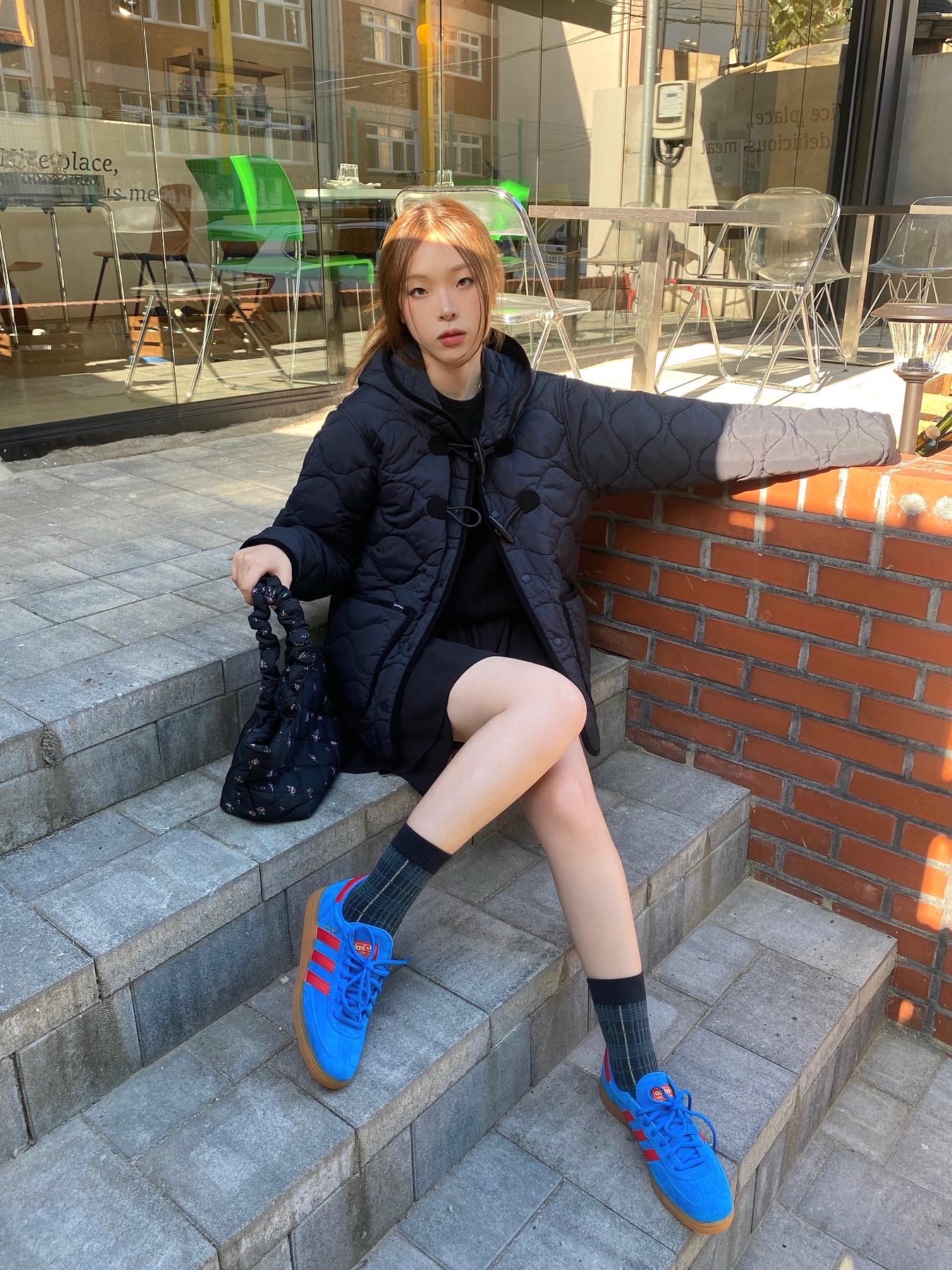 Adidas Spezial Handball Bright Blue 착용 스타일 - 1
