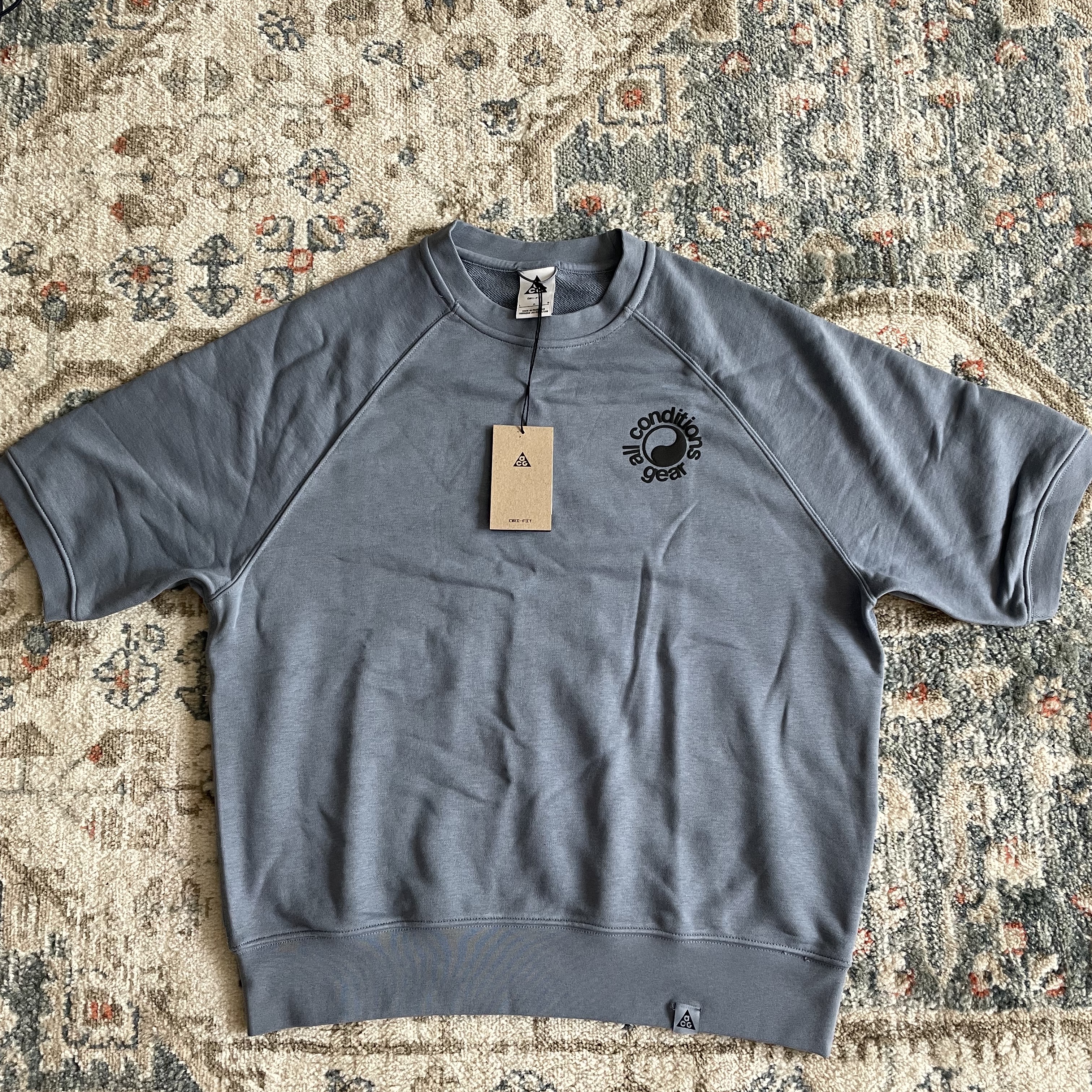 Nike ACG Dri-Fit S/S Fleece Crew Ashen Slate - Asia 착용 스타일 - 1