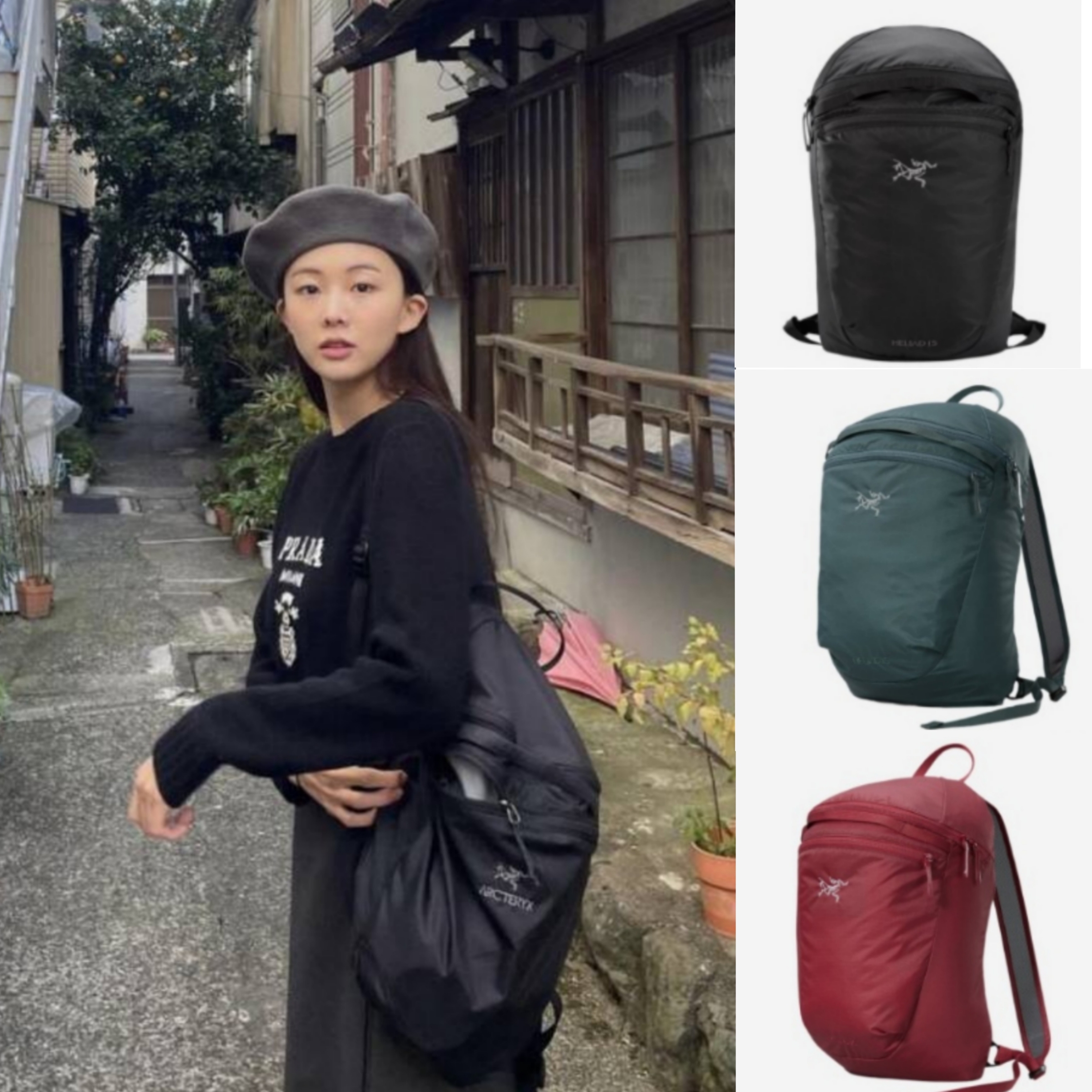 Arc'teryx Heliad 15 Backpack Black, Arc'teryx Heliad 15 Backpack Boxcar 착용 스타일 - 1