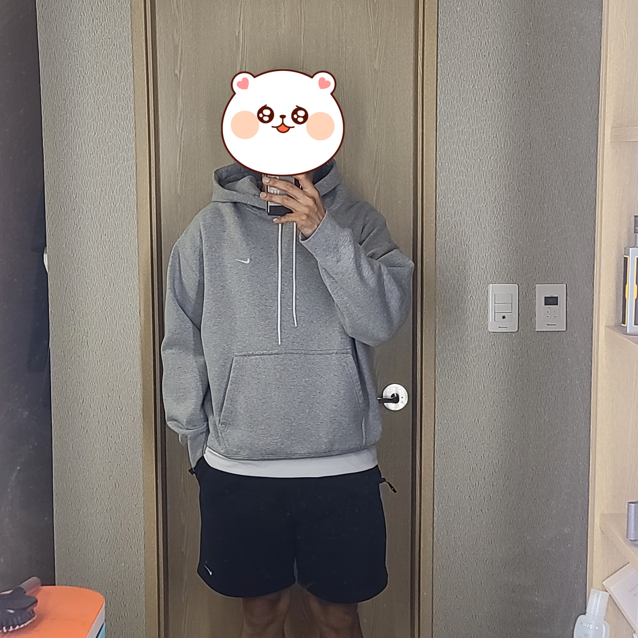 Nike NRG Solo Swoosh Fleece Shorts Black - Asia 착용 스타일