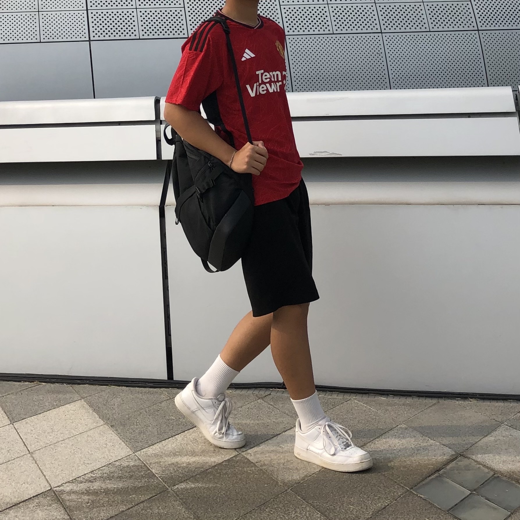 Adidas Manchester United 2023/24 Home Jersey Team Collegiate Red - KR Sizing (Non Marking Ver.), Nike Air Force 1 '07 Low White 착용 스타일 - 2