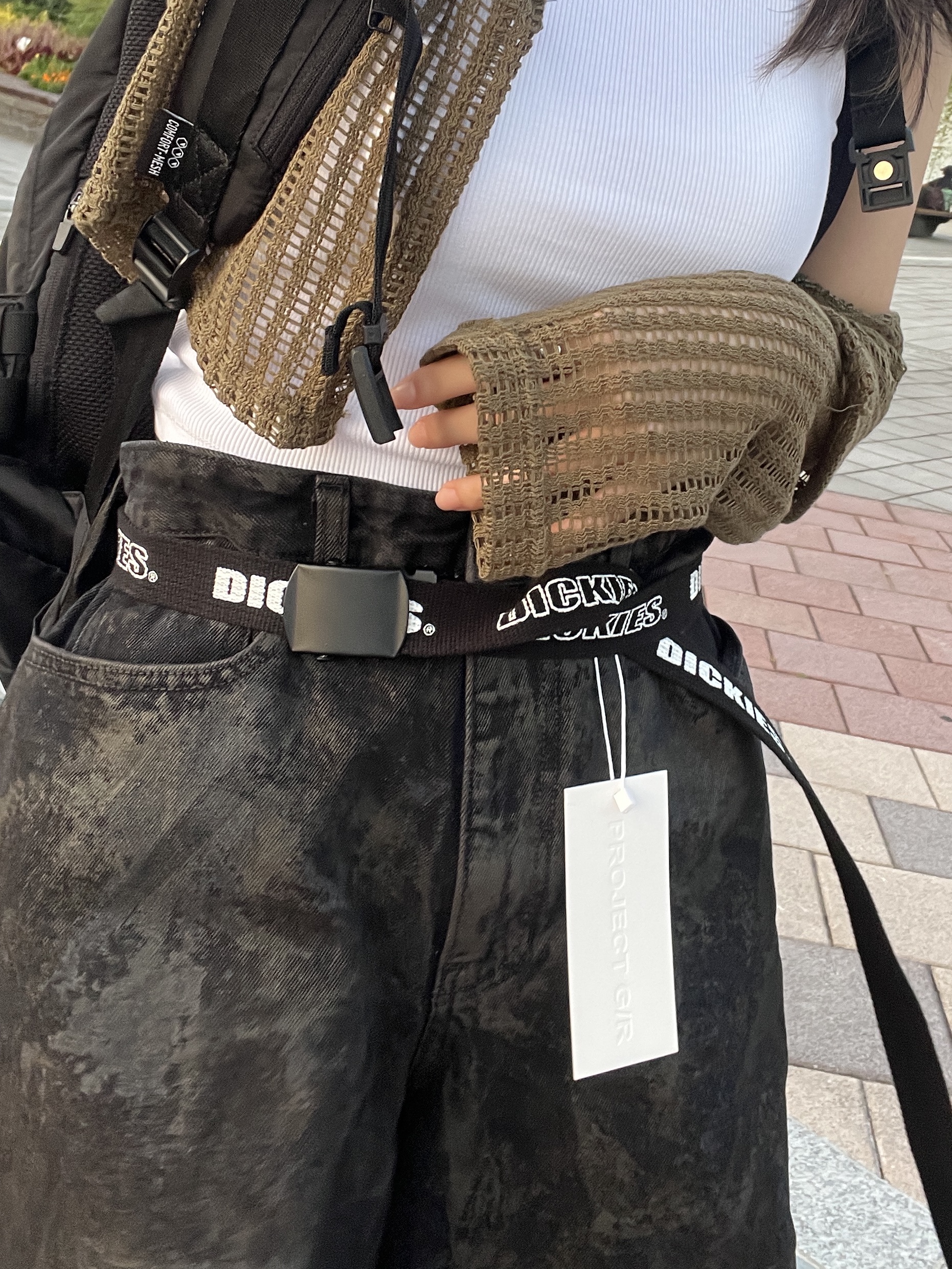 Project G/R Reworked Bermuda Shorts Black 착용 스타일 - 2