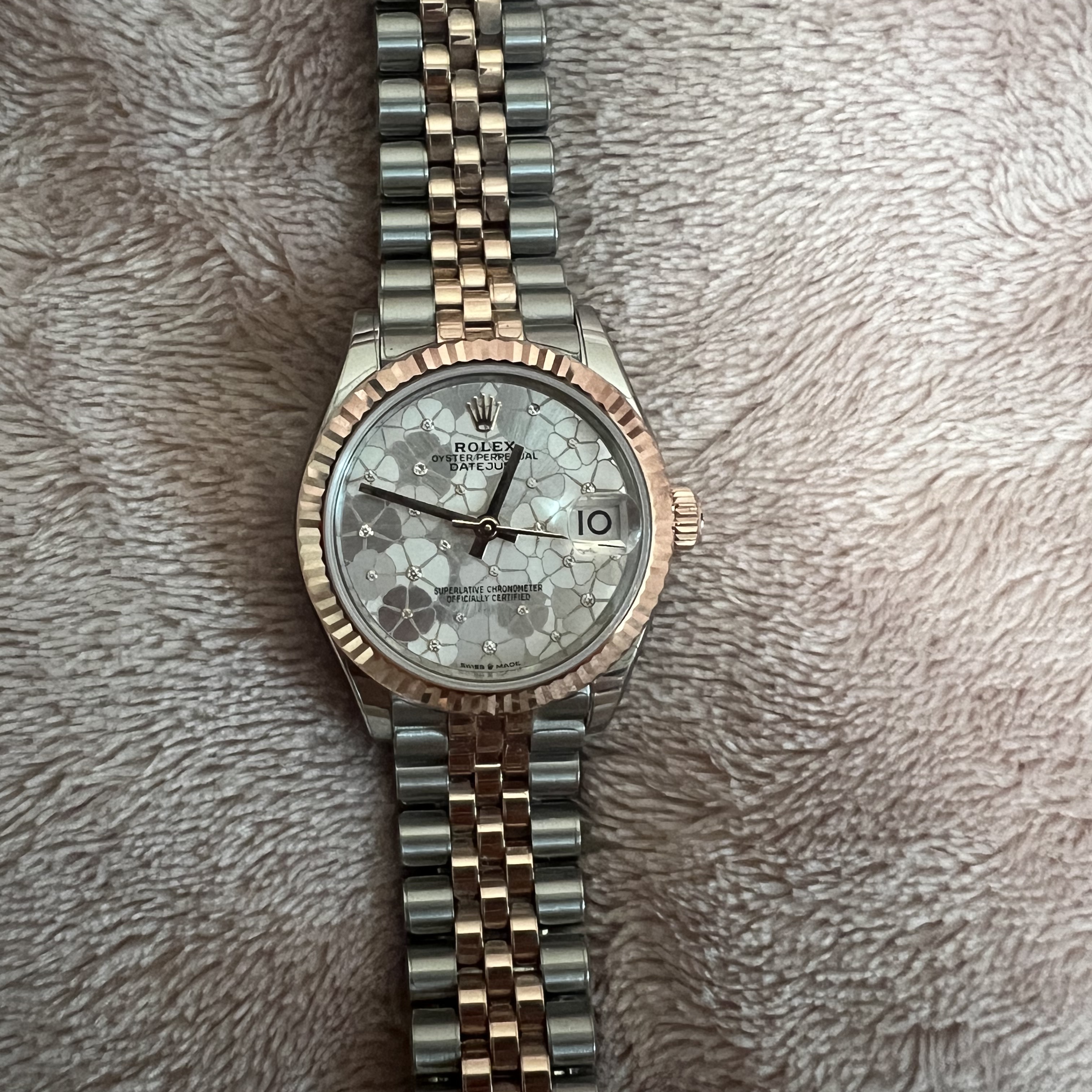 Rolex Datejust 31mm 278271 Floral Motif Silver Diamond-Set Jubilee 착용 스타일 - 2