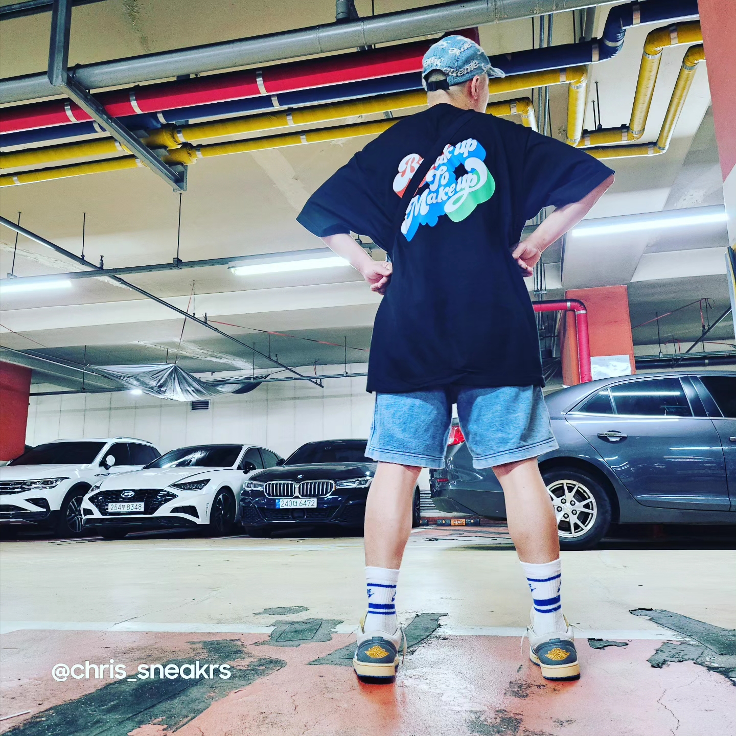 Supreme Frayed Logos Denim Camp Cap Blue - 21SS, Jordan 1 Low SE Tokyo 96 착용 스타일