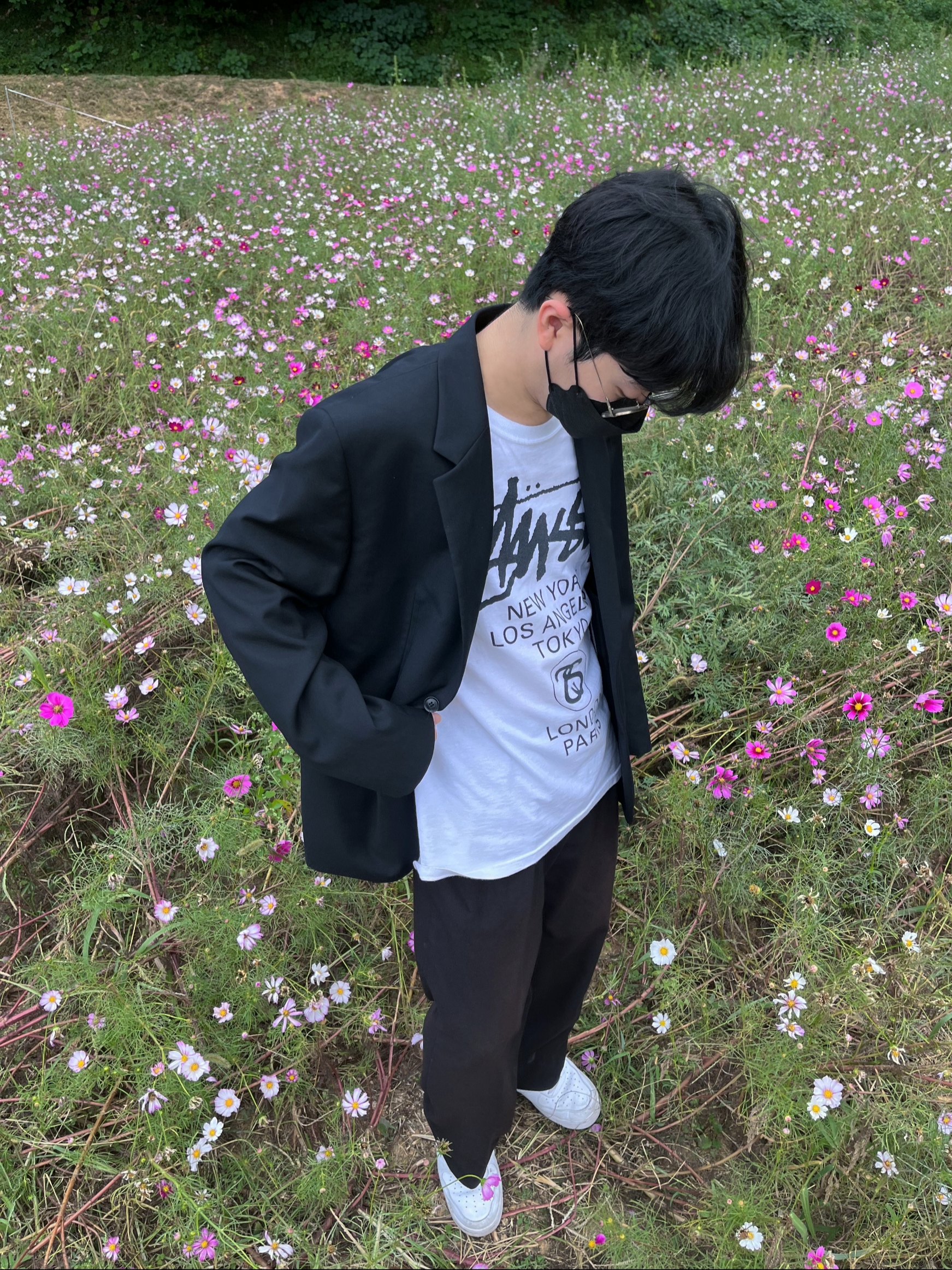Stussy World Tour T-Shirt White 착용 스타일 - 4