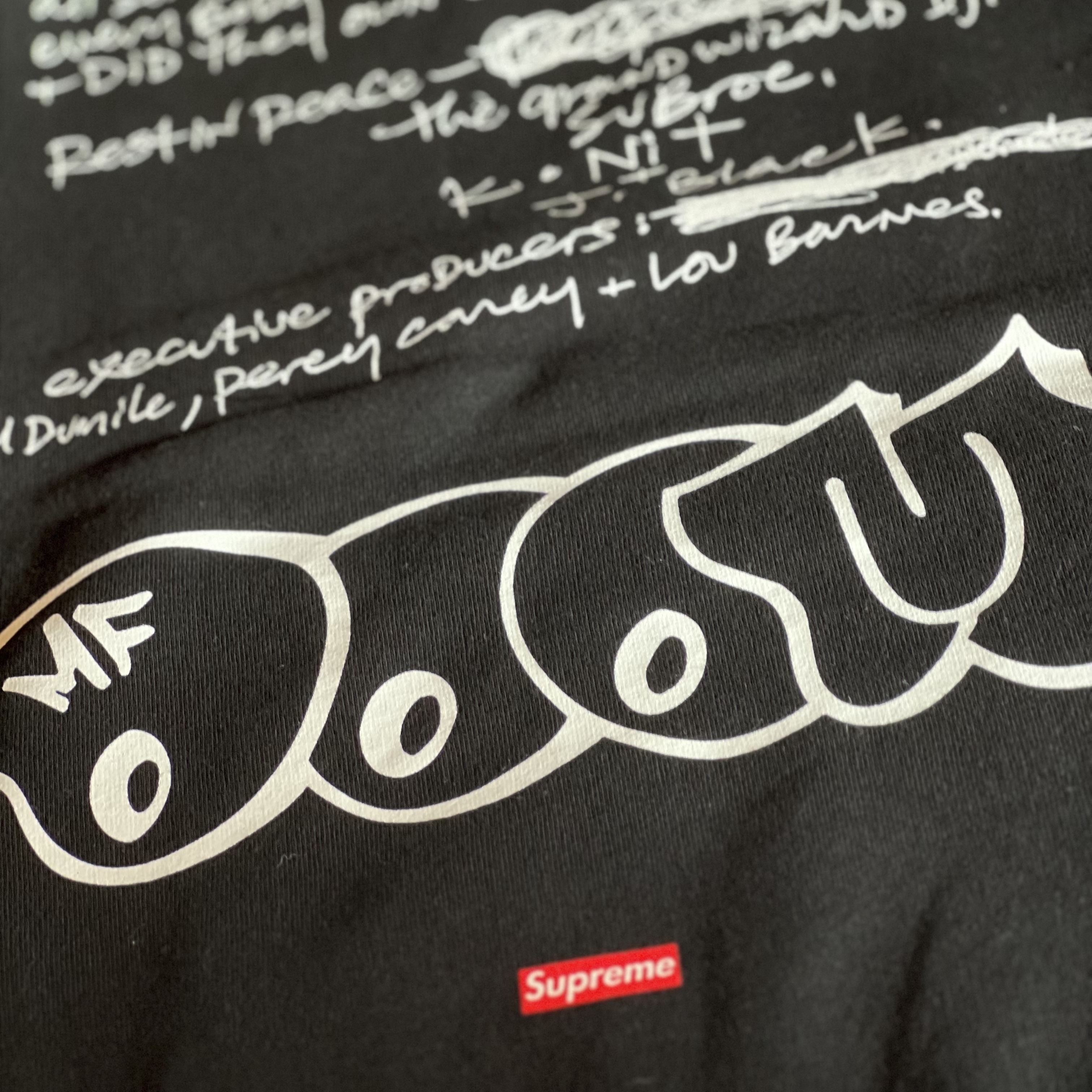 Supreme x MF Doom T-Shirt Black - 23FW 착용 스타일 - 1