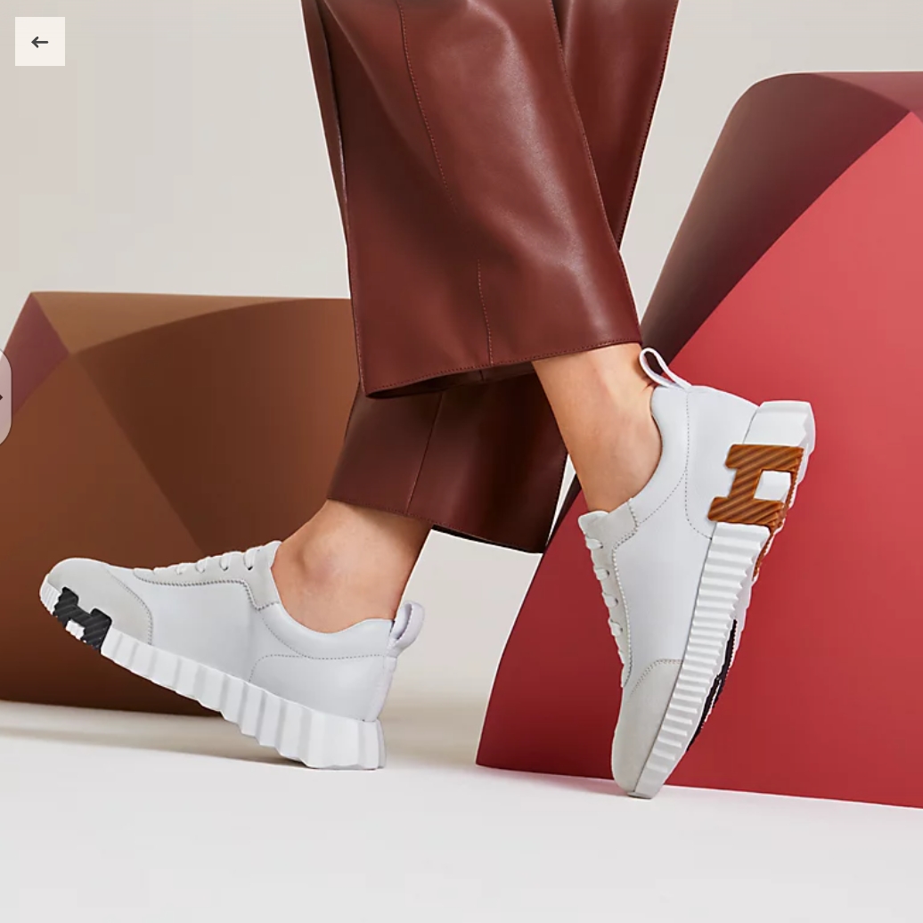 (W) Hermes Bouncing Sneakers Sport Suede Goatskin & Blanc 착용 스타일