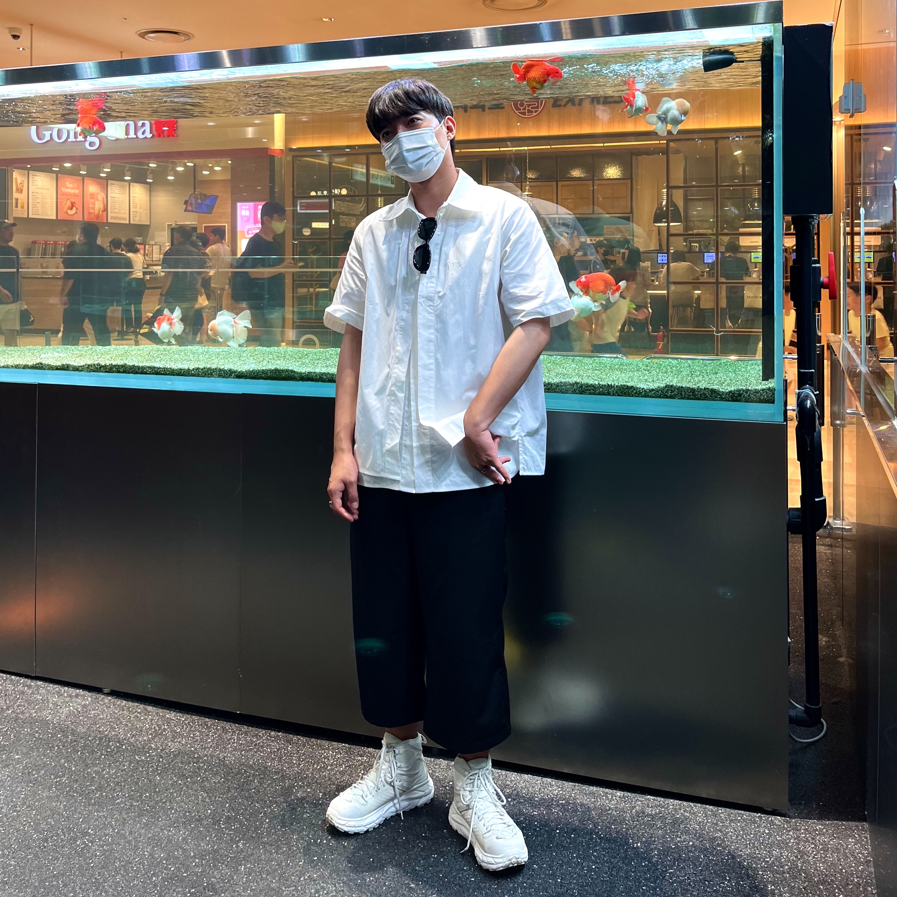 Hoka x Opening Ceremony Tor Ultra Hi, Gentle Monster x Maison Margiela MM004 Black Black 착용 스타일