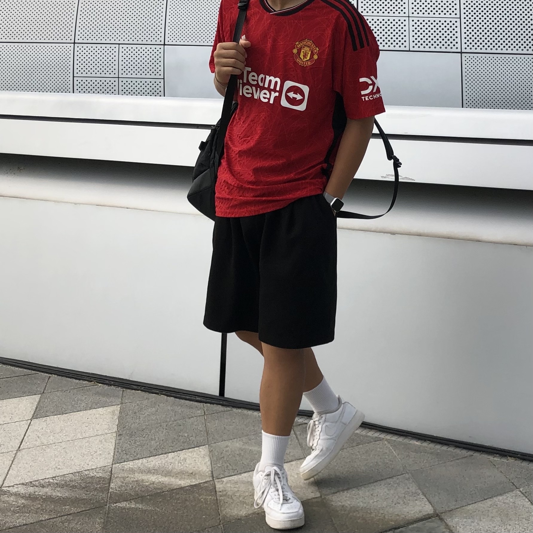 Adidas Manchester United 2023/24 Home Jersey Team Collegiate Red - KR Sizing (Non Marking Ver.), Nike Air Force 1 '07 Low White 착용 스타일 - 1