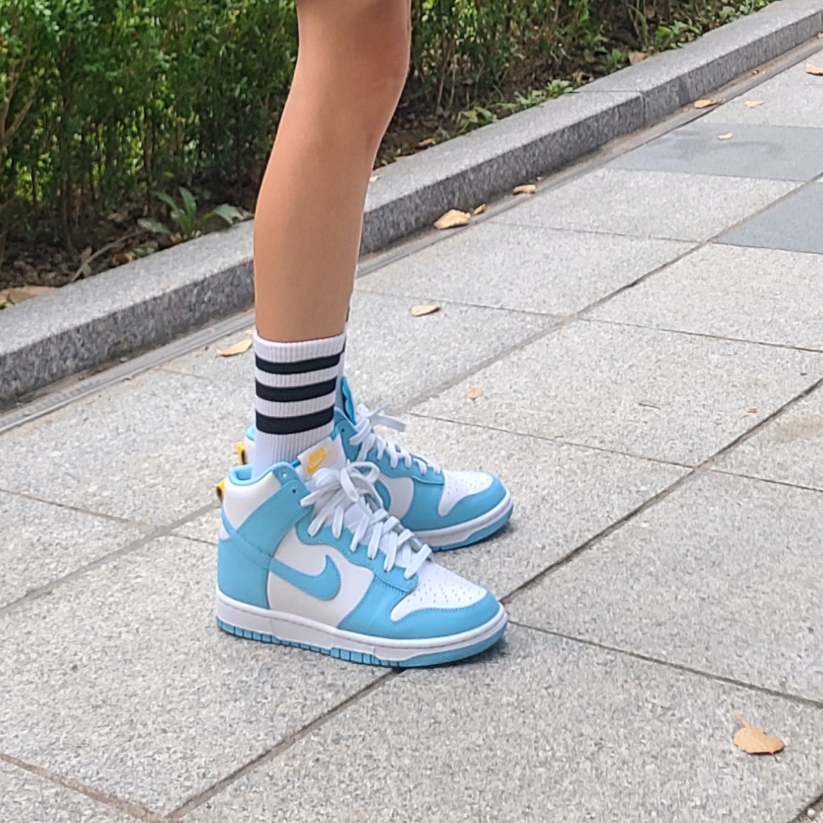 Nike Dunk High Retro Blue Chill 착용 스타일 - 1